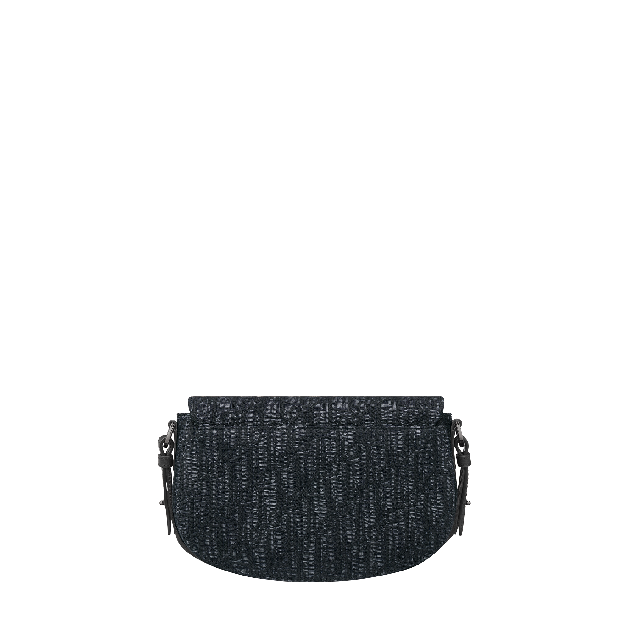 Saddle Messenger Bag Black Dior Oblique Jacquard and Black Grained Calfskin E08