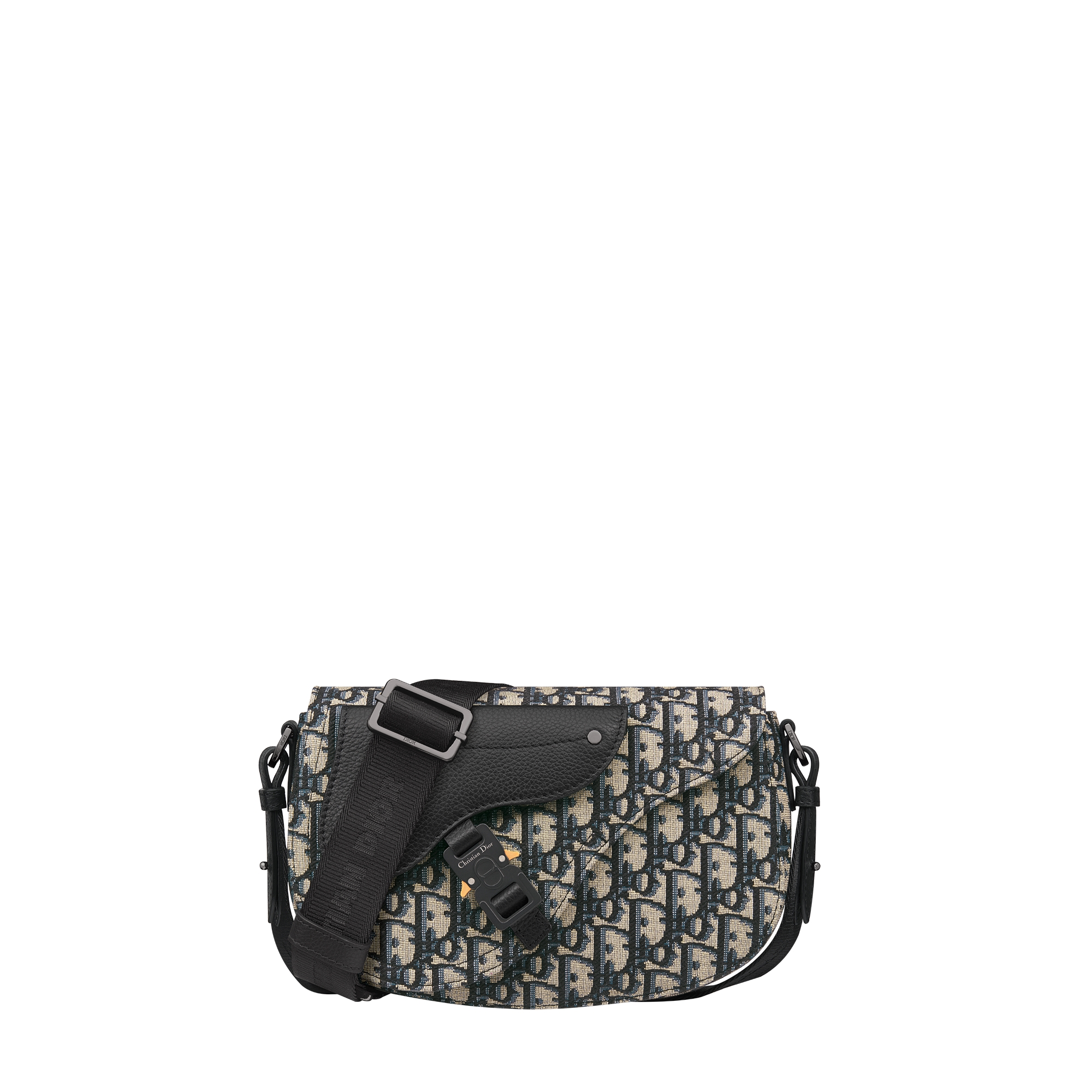  Beige and Black Dior Oblique Jacquard with Black Grained Calfskin