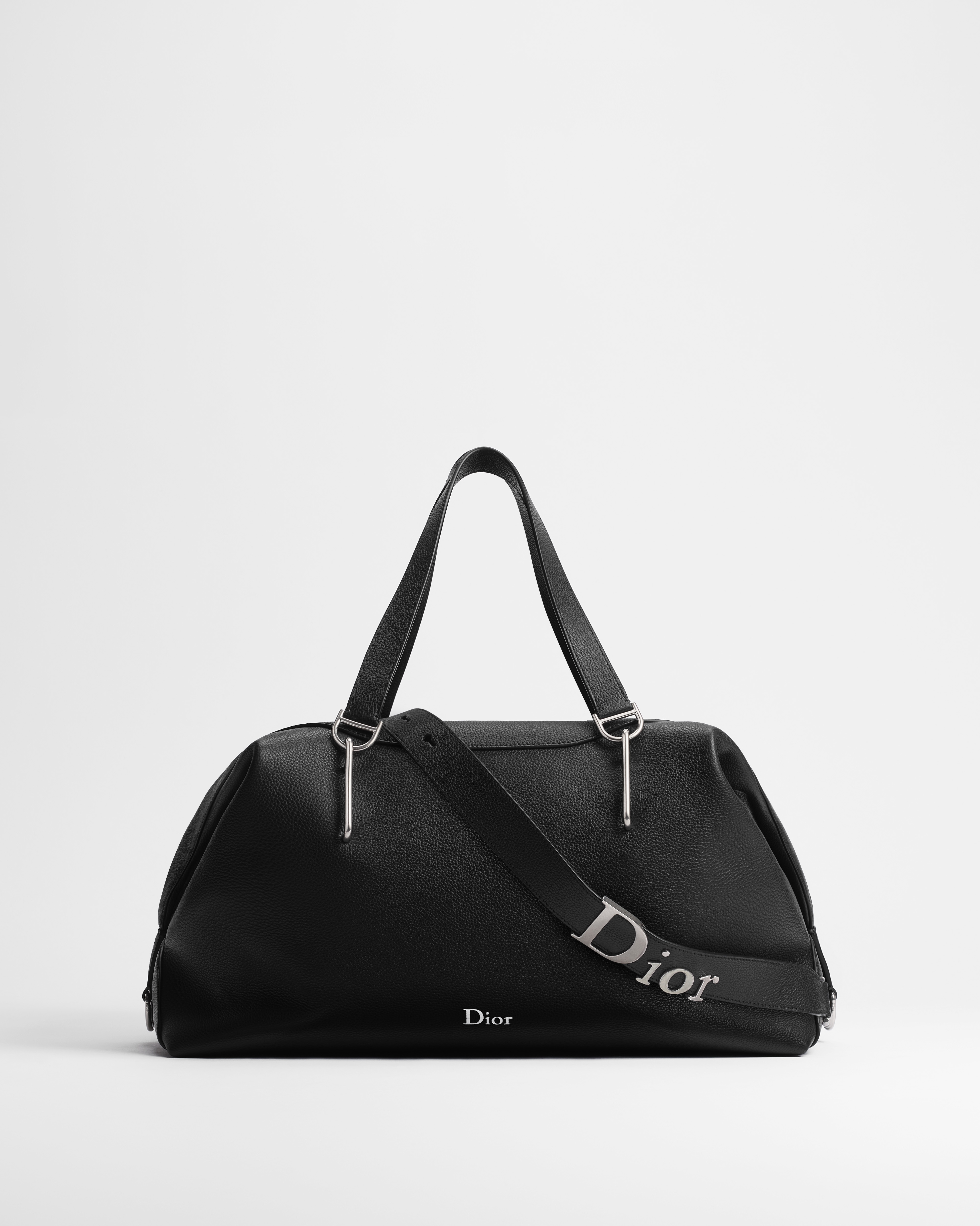 Bolso Weekender Dior Bolt Piel de becerro graneada en negro E02