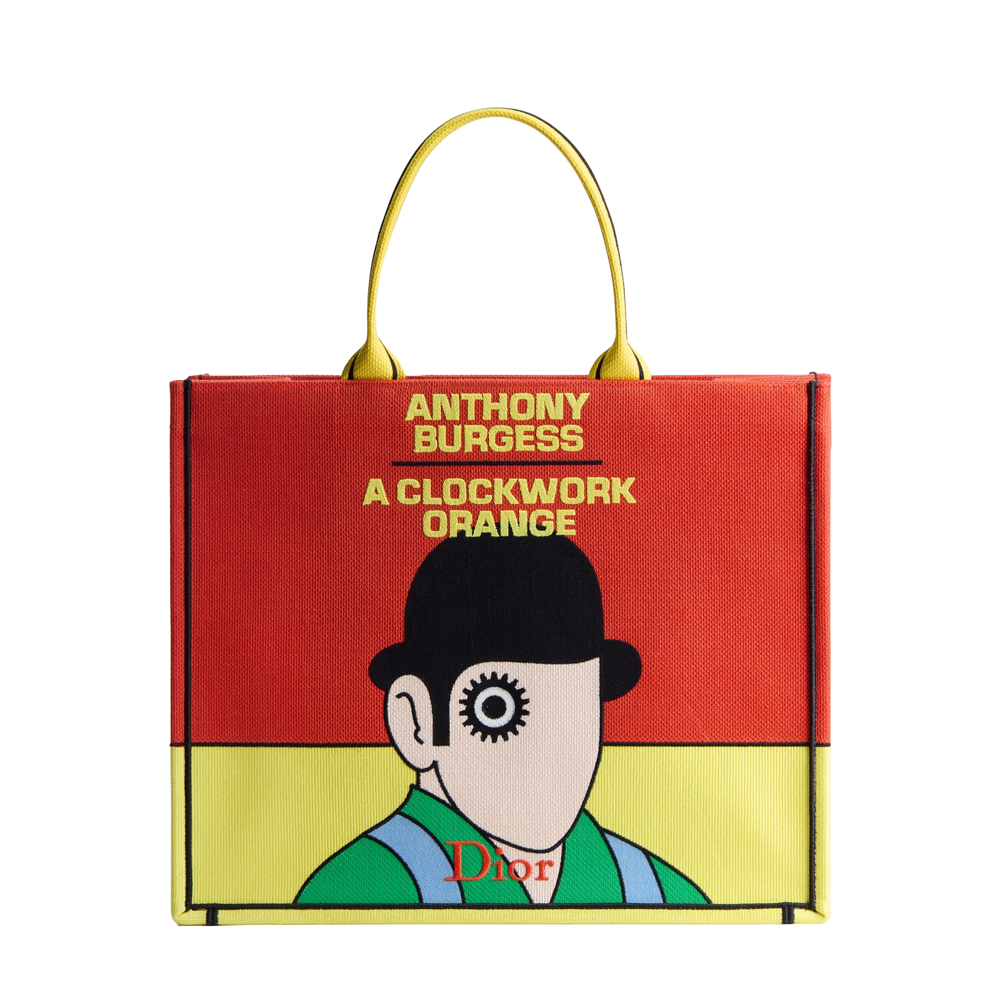 Large Dior Book Tote Multicolor Book Cover Embroidery (42 x 35 x