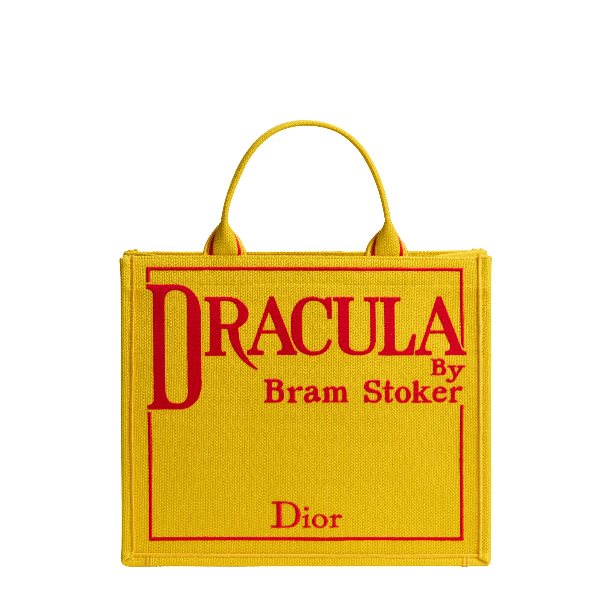Medium Dior Book Tote with Strap Yellow and Red Book Cover