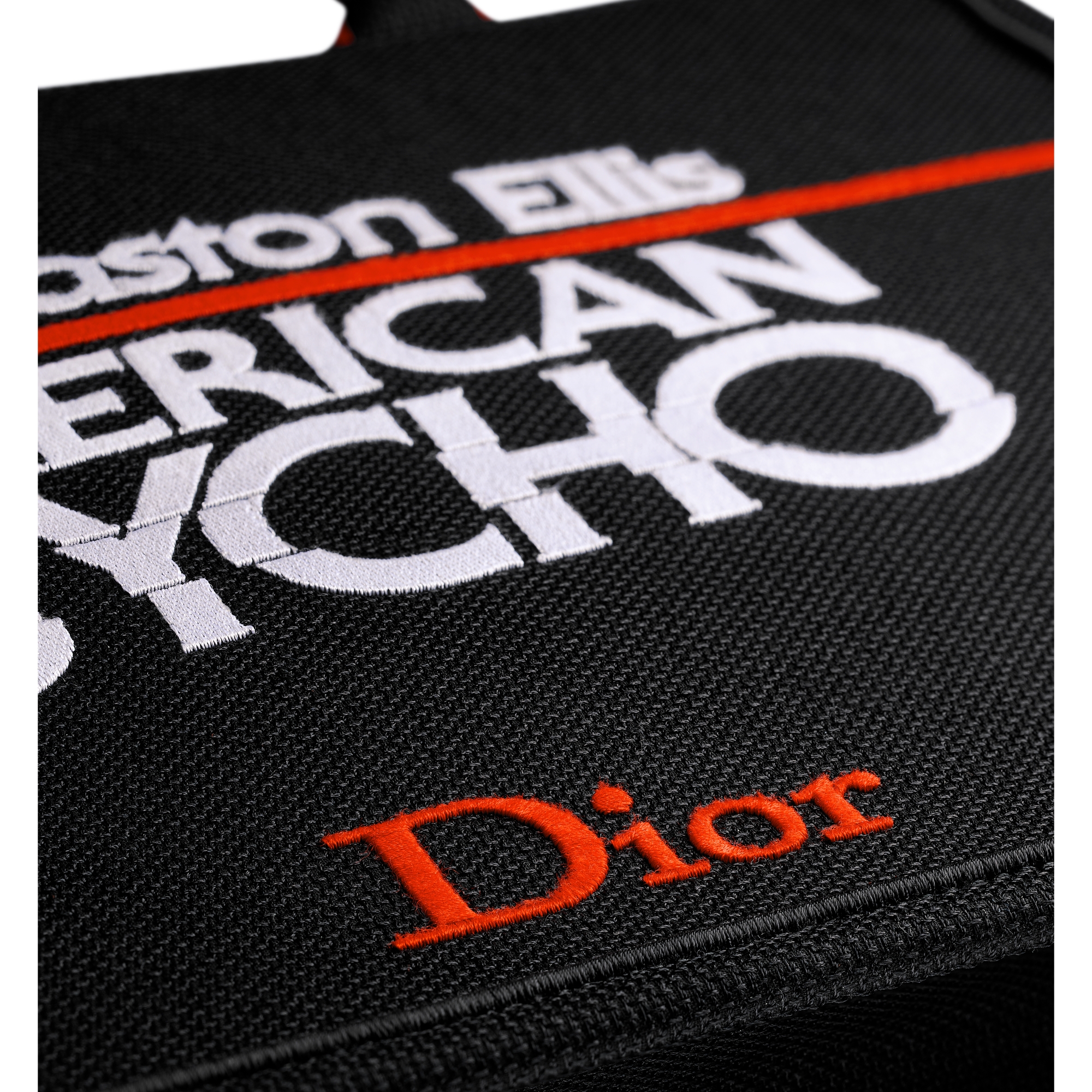 Medium Dior Book Tote with Strap Black, White and Red Book Cover Embroidery (36 x 31.5 x 14 cm) E11