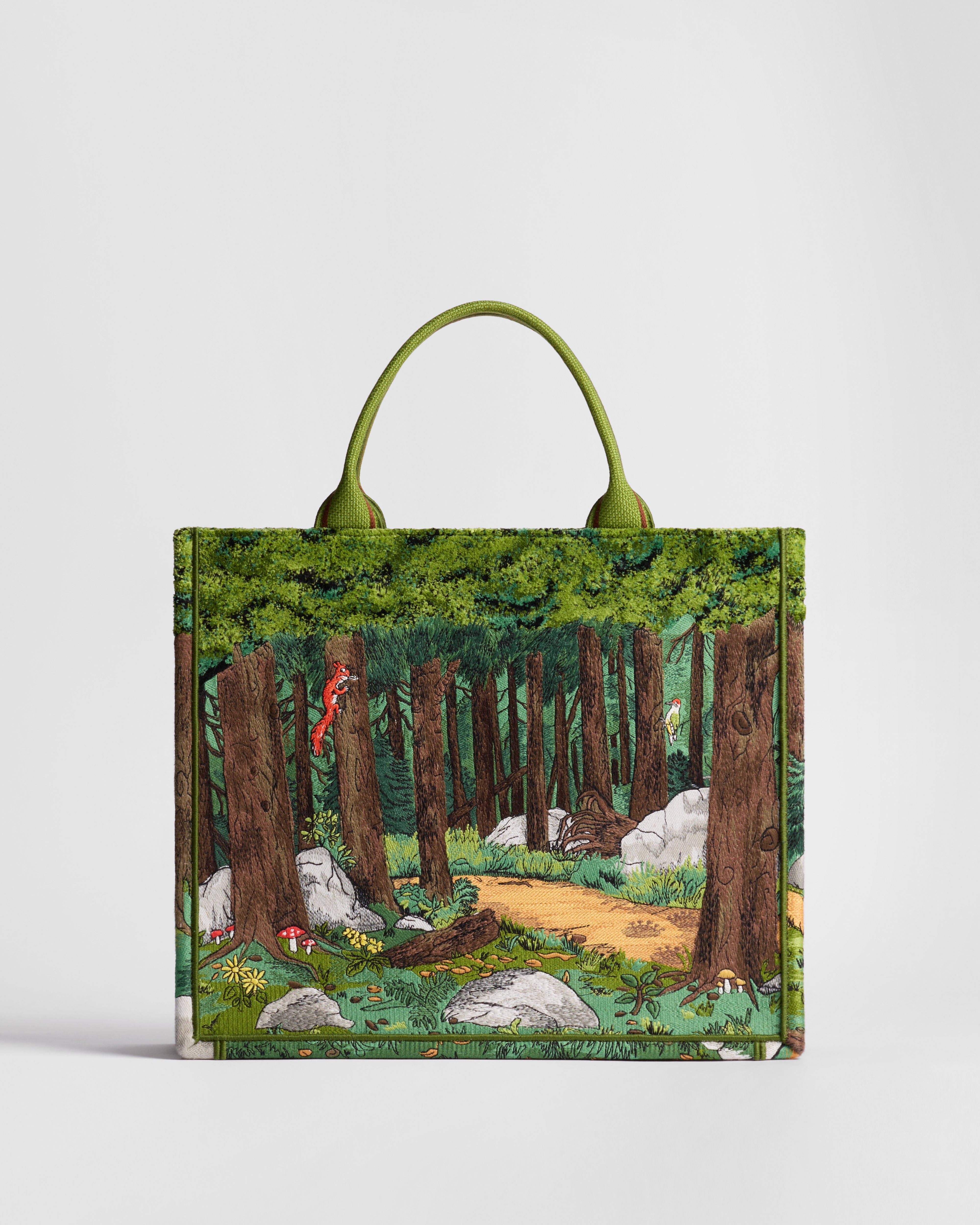 Medium Dior Book Tote with Strap Multicolor Book Cover Embroidery (36 x 31.5 x 14 cm) E08