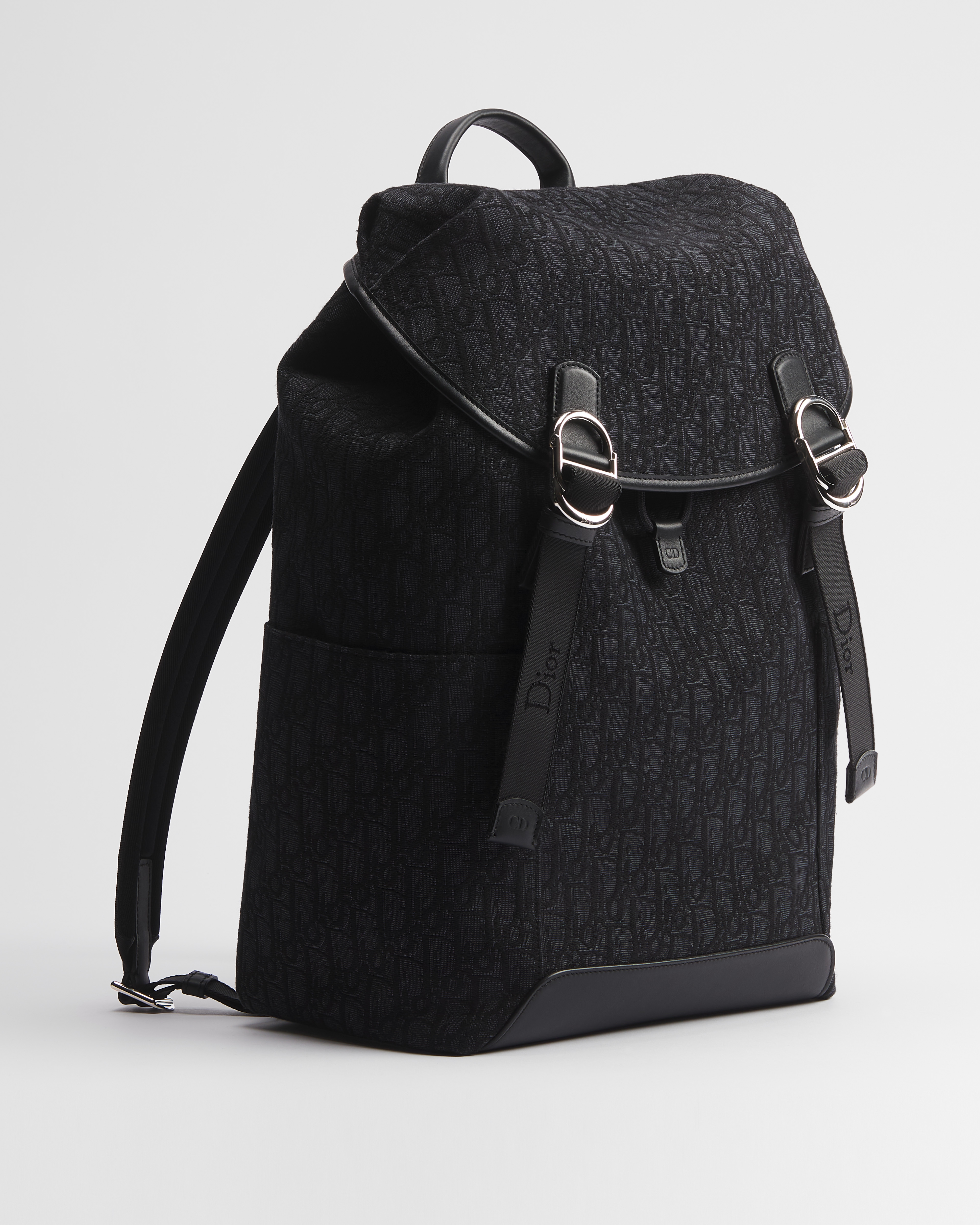 Dior Jett 翻蓋背囊 黑色 Dior Oblique 緹花 E03