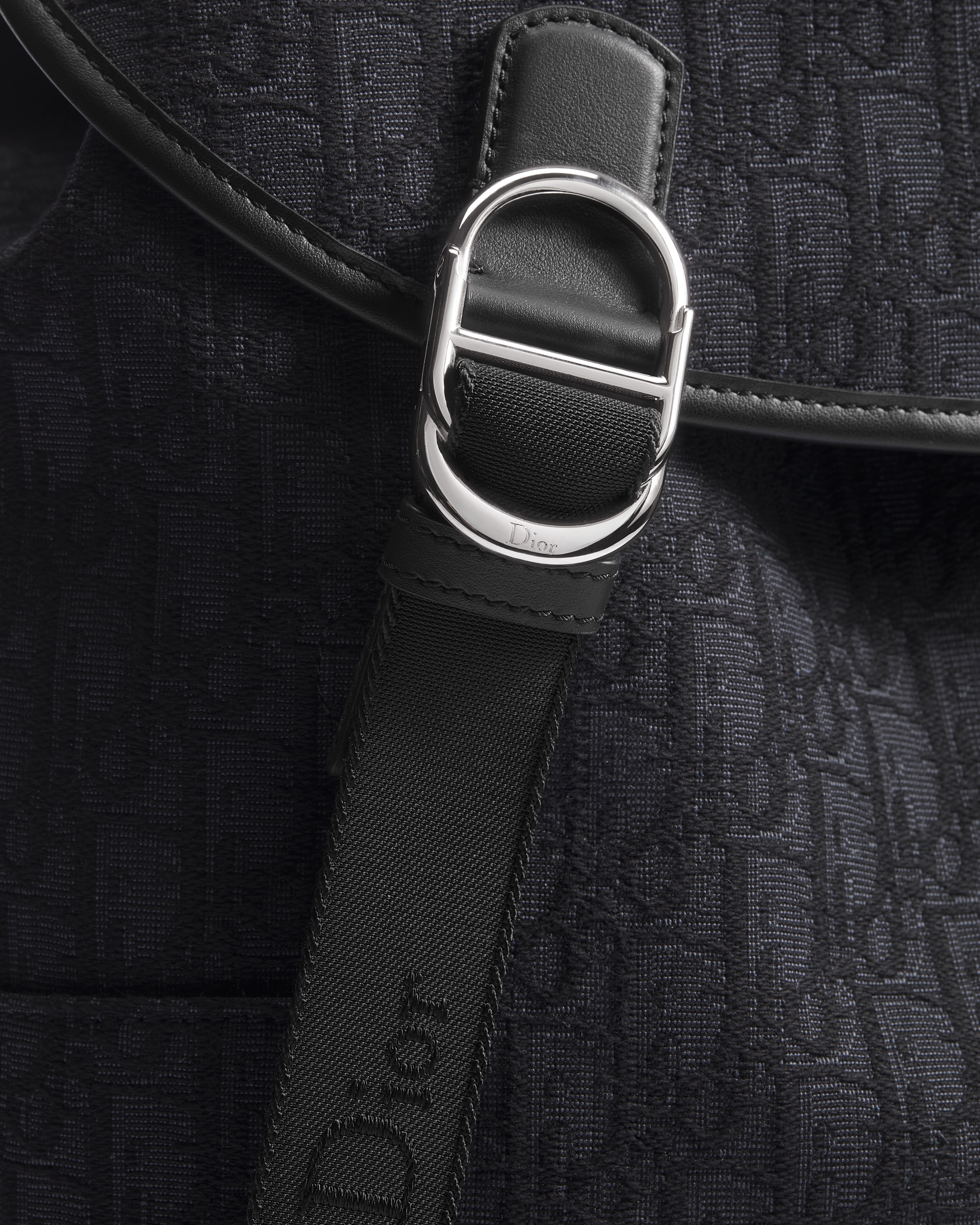 Dior Jett 翻蓋背囊 黑色 Dior Oblique 緹花 E09