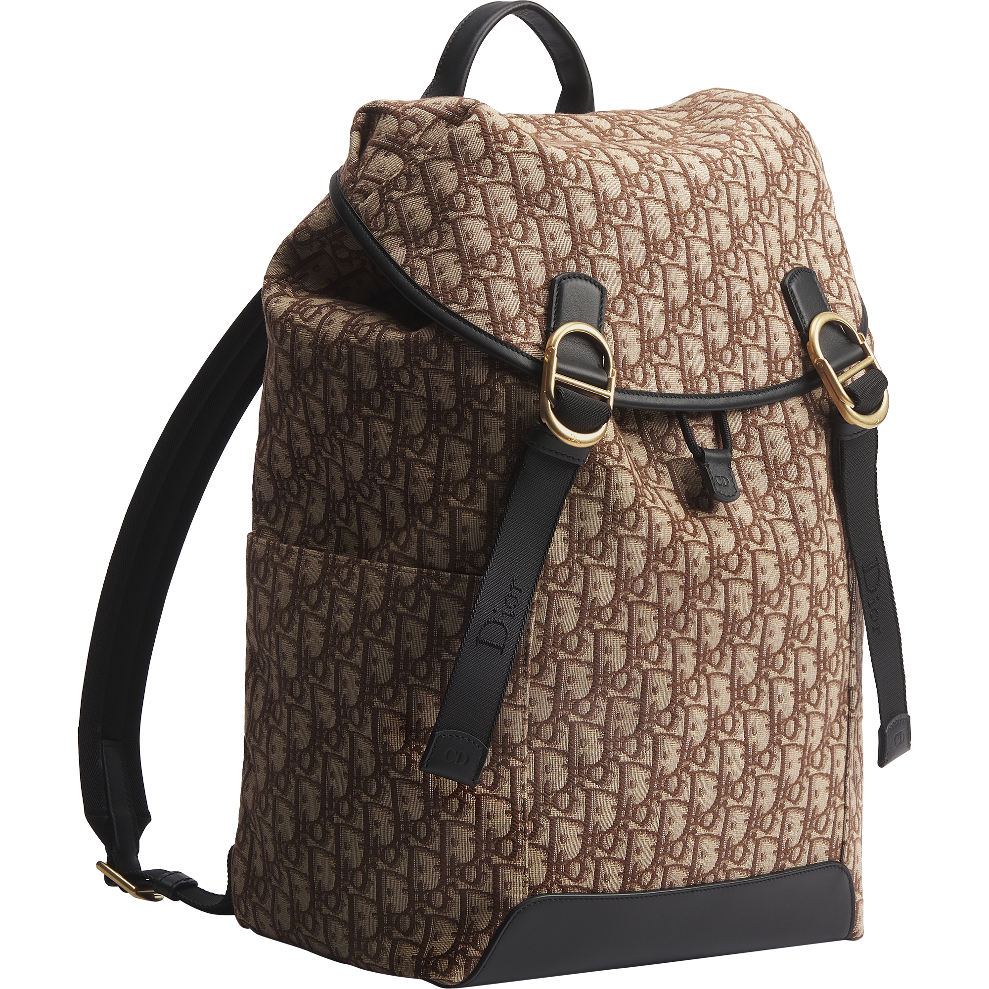 Dior Jett Backpack with Flap Brown Dior Oblique Jacquard E03