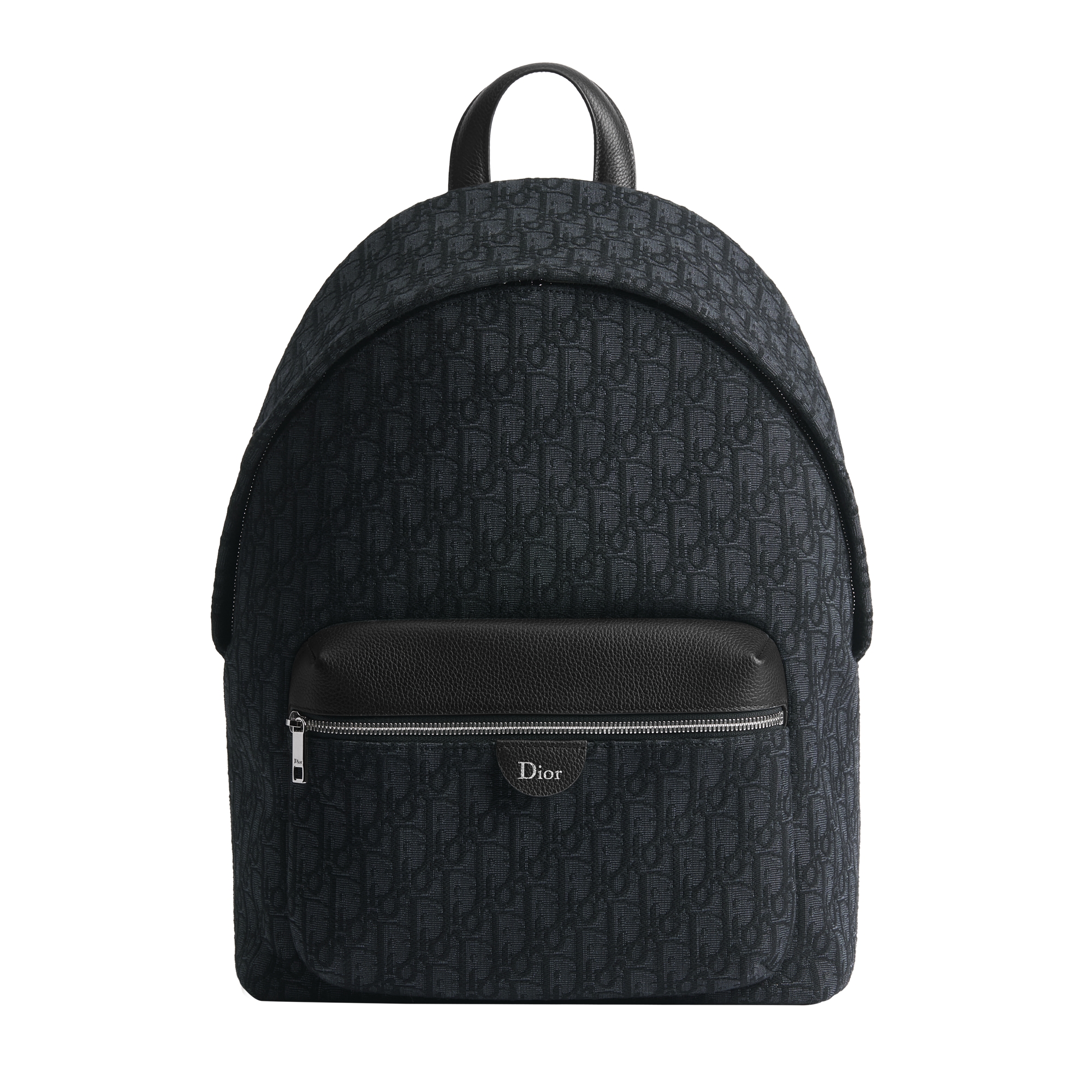  Dior Oblique en jacquard y piel de becerro graneada negros