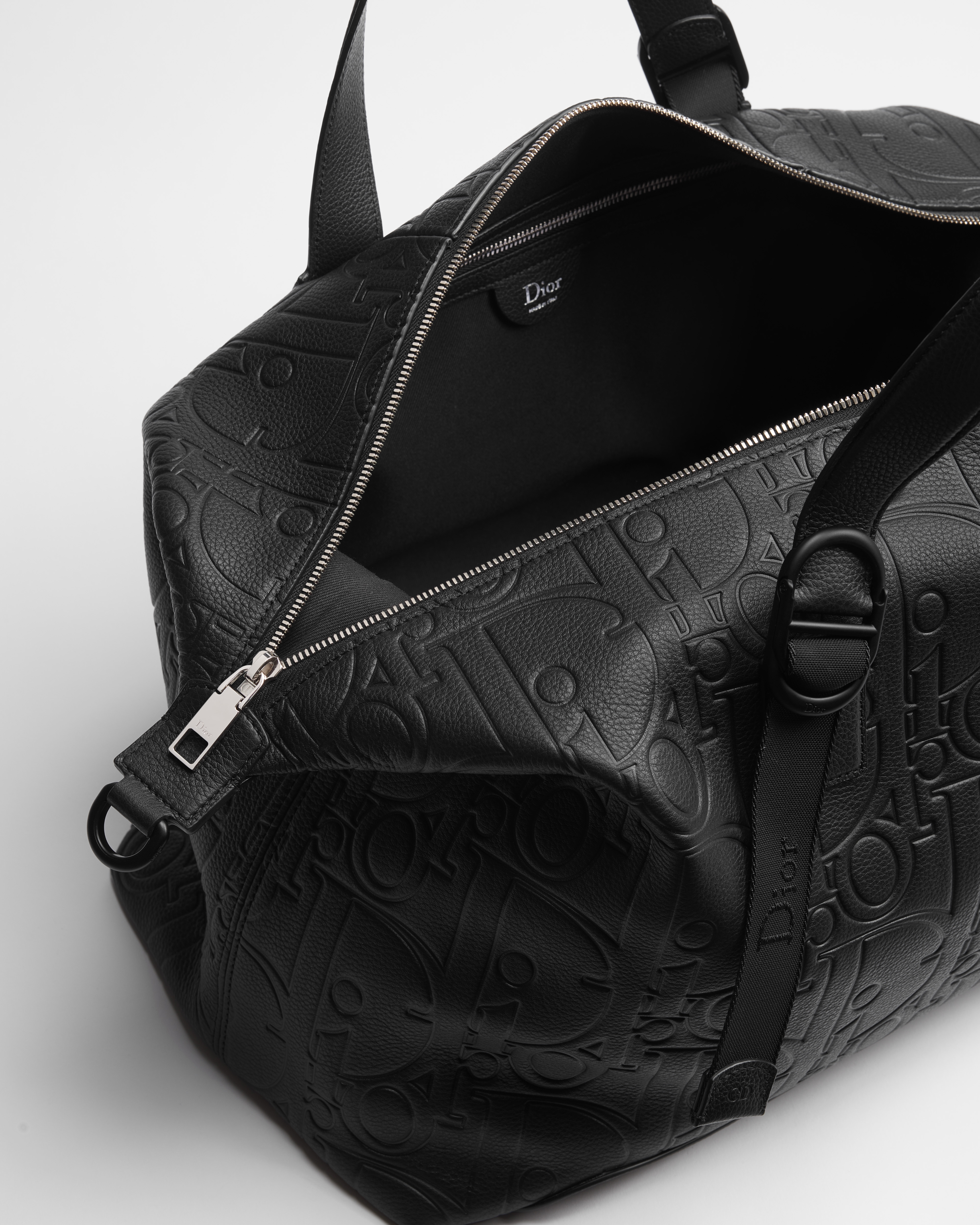 Dior Jett Weekender Bag Black Dior Gravity Grained Leather E06