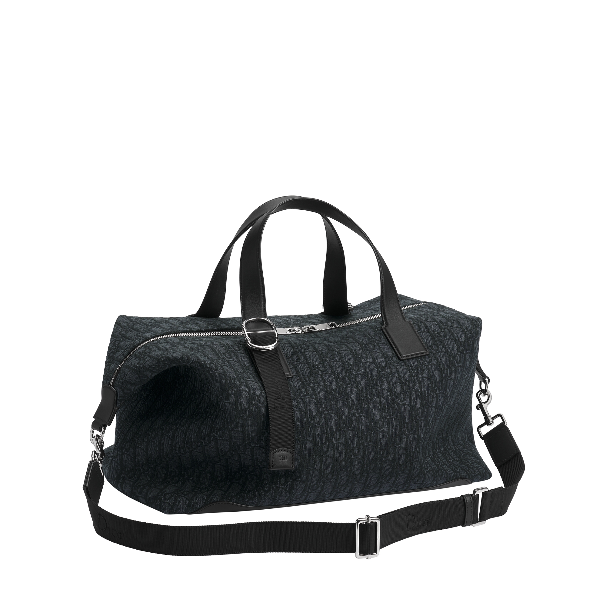 Dior Jett Weekender Bag Black Dior Oblique Jacquard and Black Grained Calfskin E03