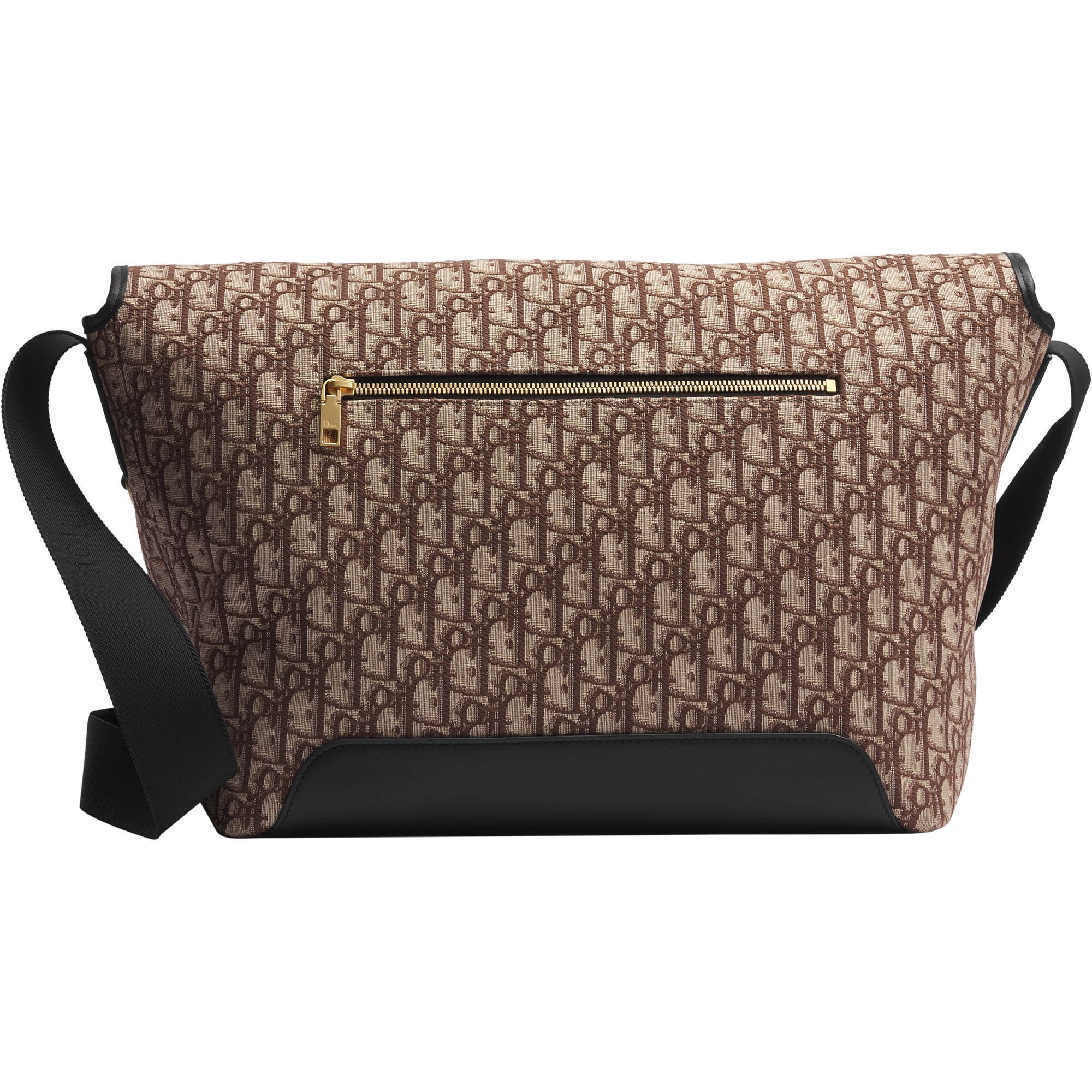 Large Dior Jett Messenger Bag with Flap Brown Dior Oblique Jacquard E08