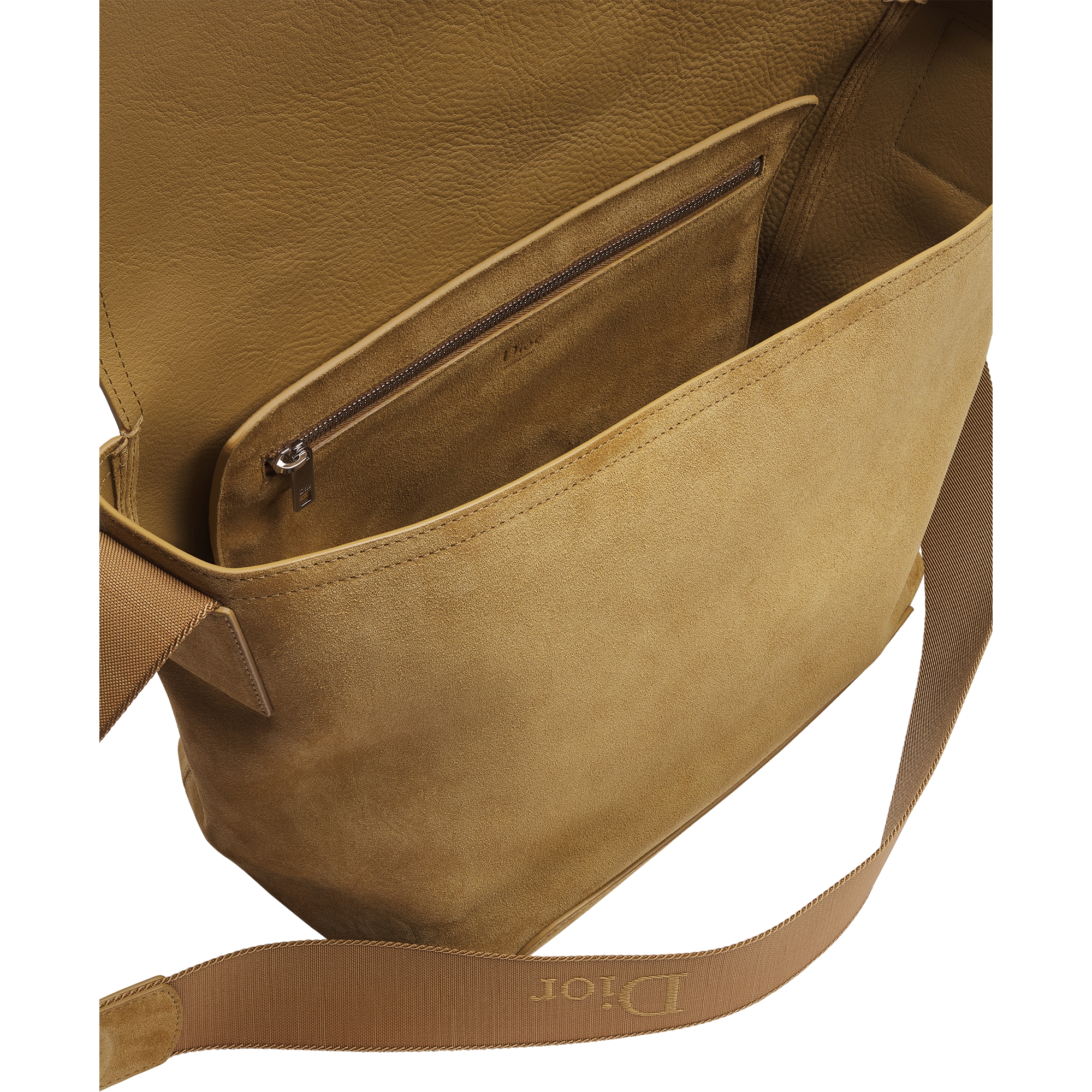 Medium Dior Jett Messenger Bag with Flap Brown Suede E06