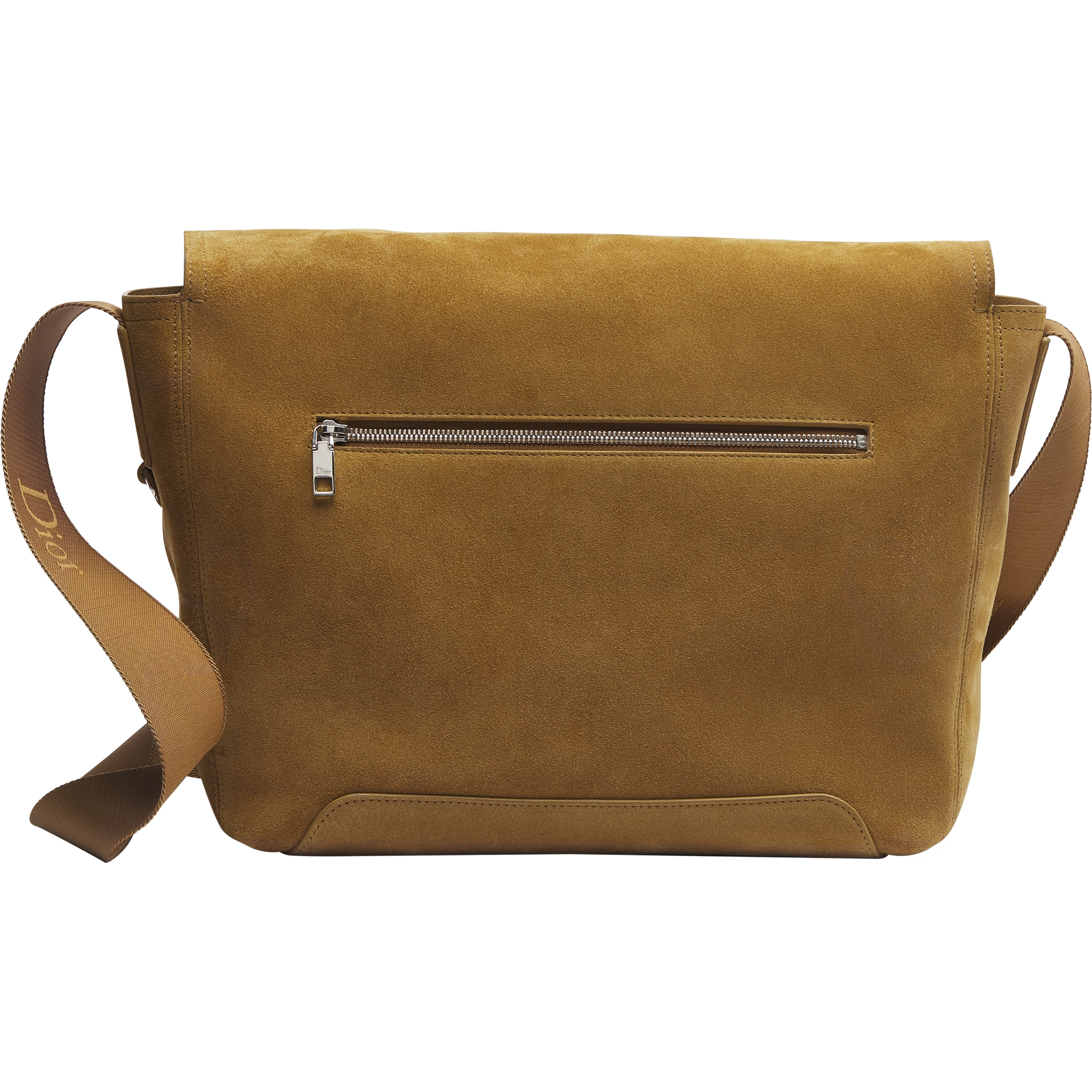 Medium Dior Jett Messenger Bag with Flap Brown Suede E08
