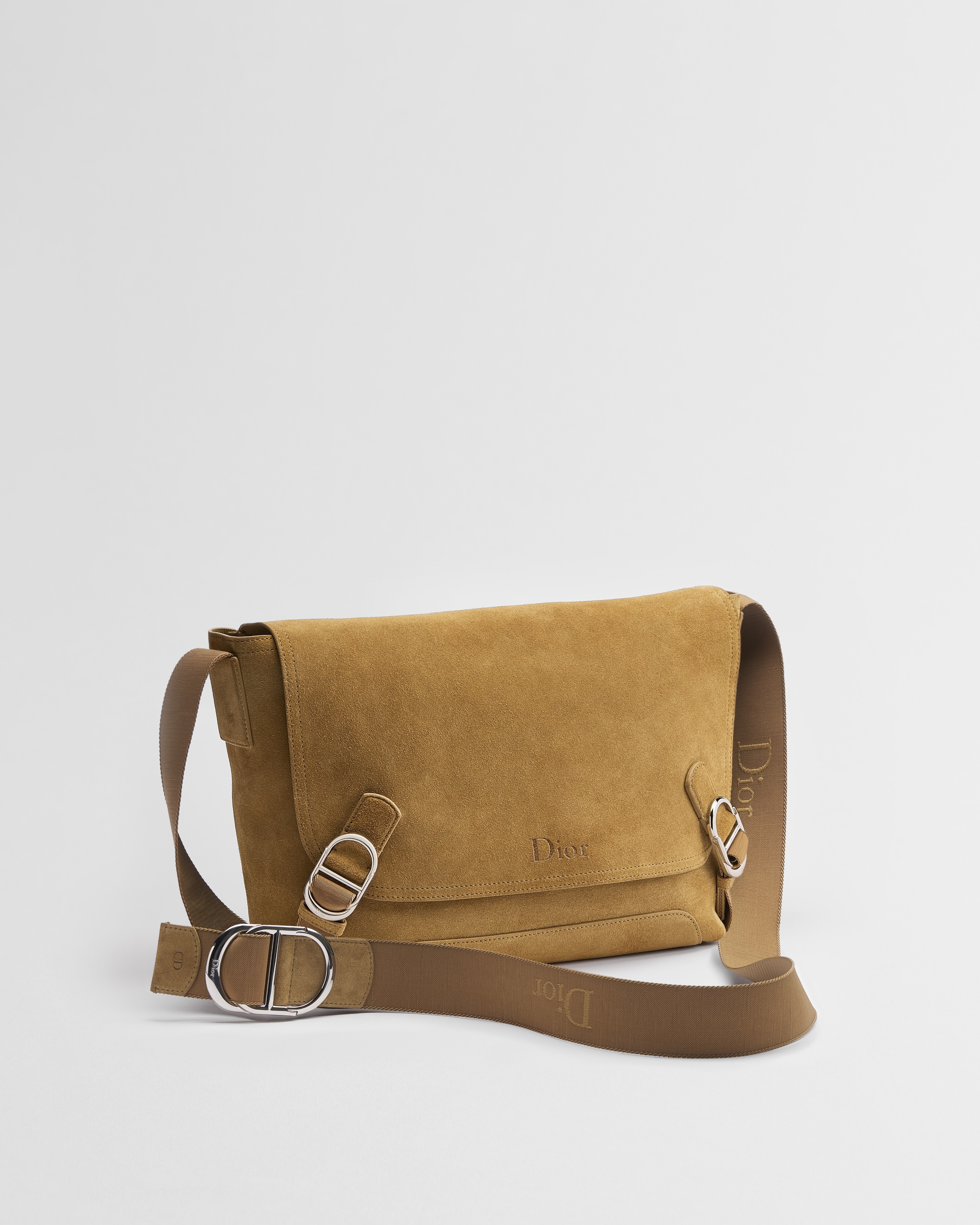 Sac Messenger à rabat Dior Jett Medium Suède marron E03