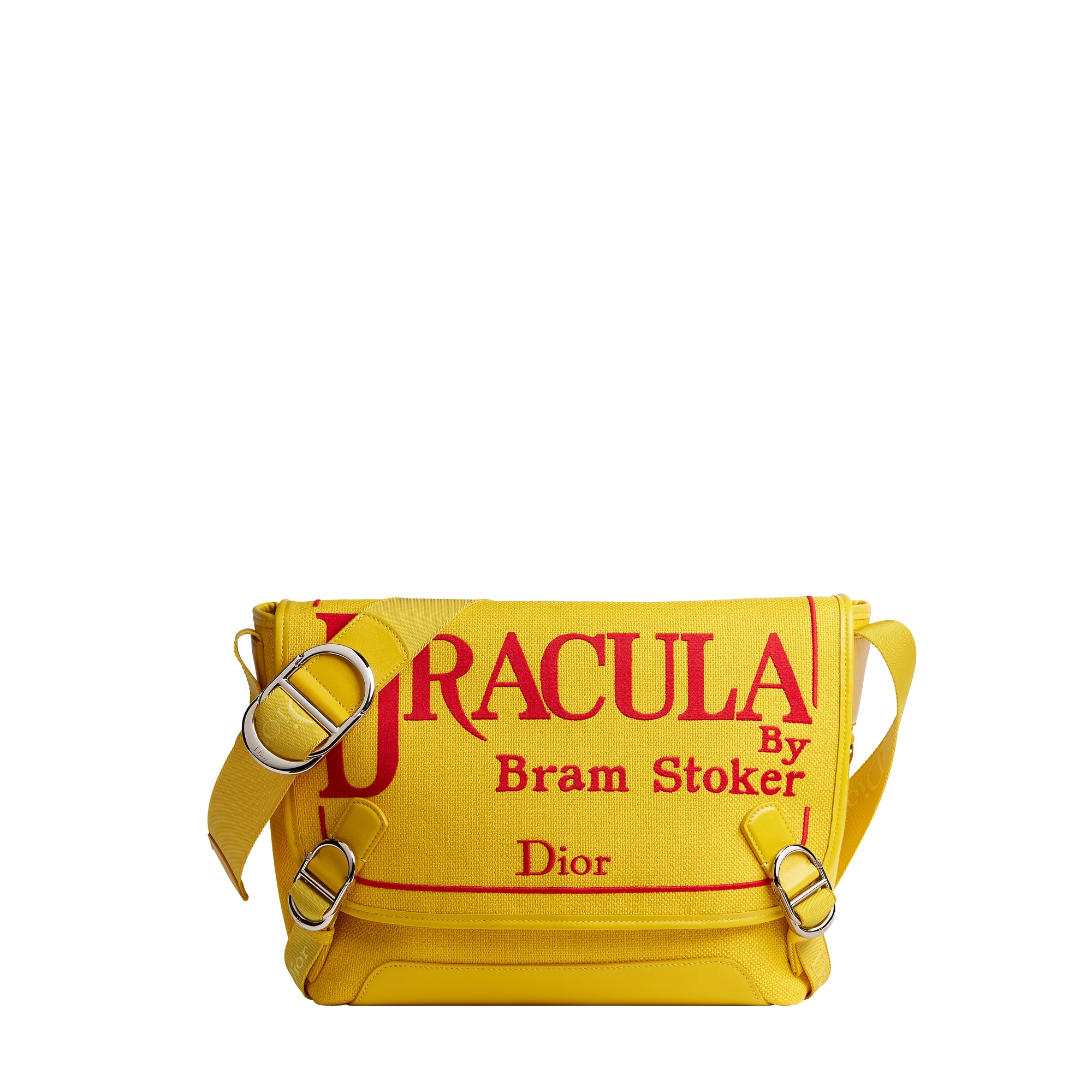 Medium Dior Jett Messenger Bag with Flap Yellow and Red Book Cover Embroidery E01