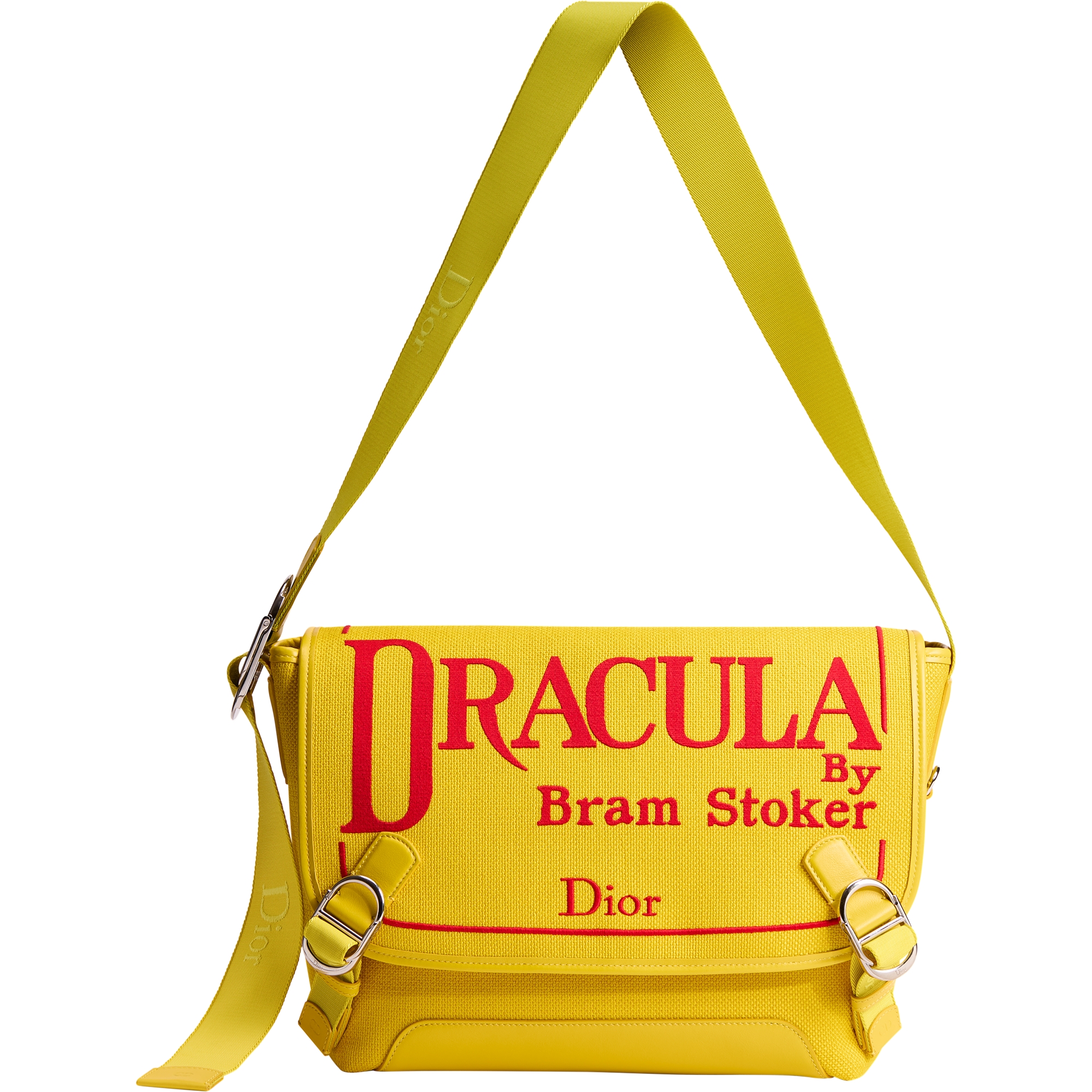 Medium Dior Jett Messenger Bag with Flap Yellow and Red Book Cover Embroidery E07