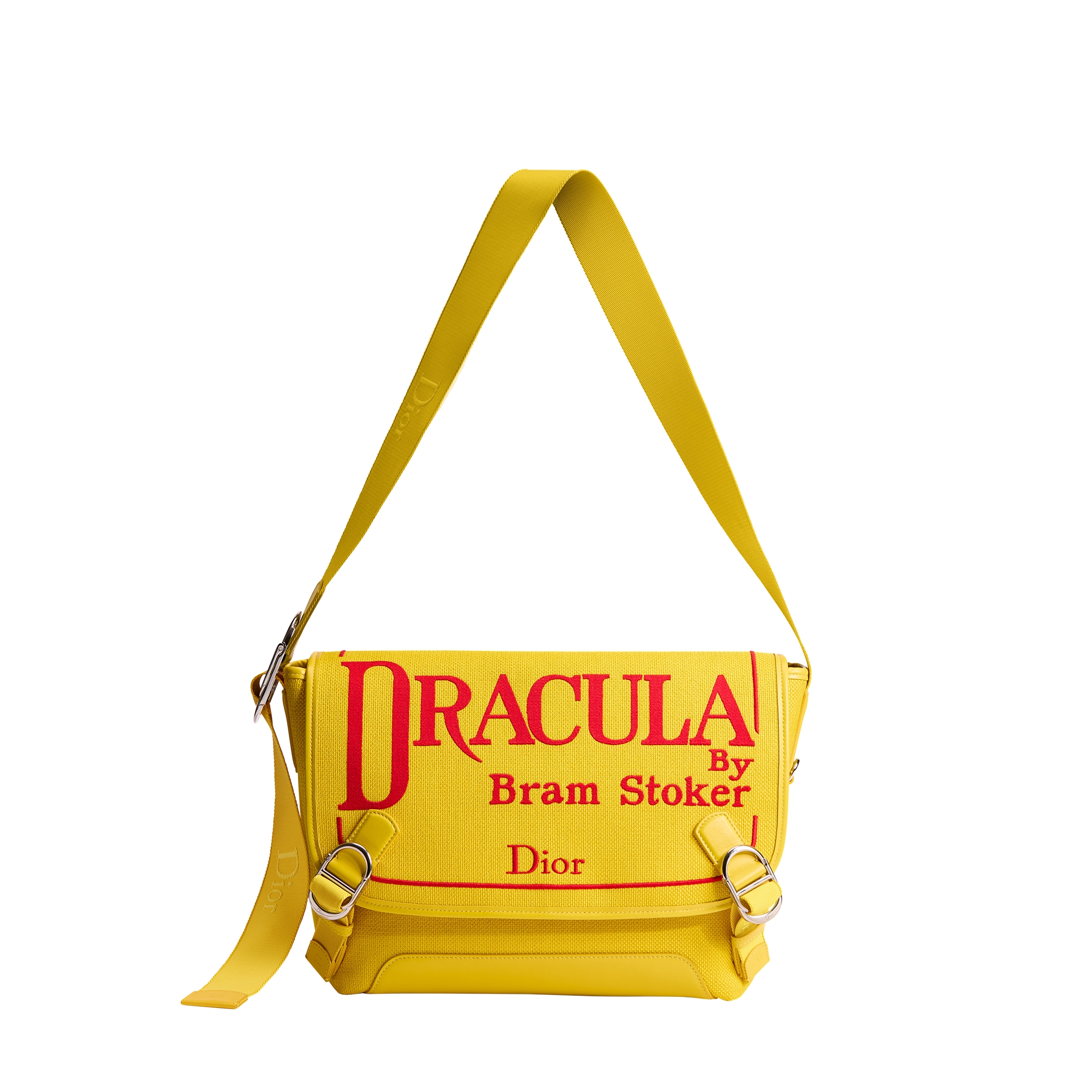 Medium Dior Jett Messenger Bag with Flap Yellow and Red Book Cover Embroidery E07