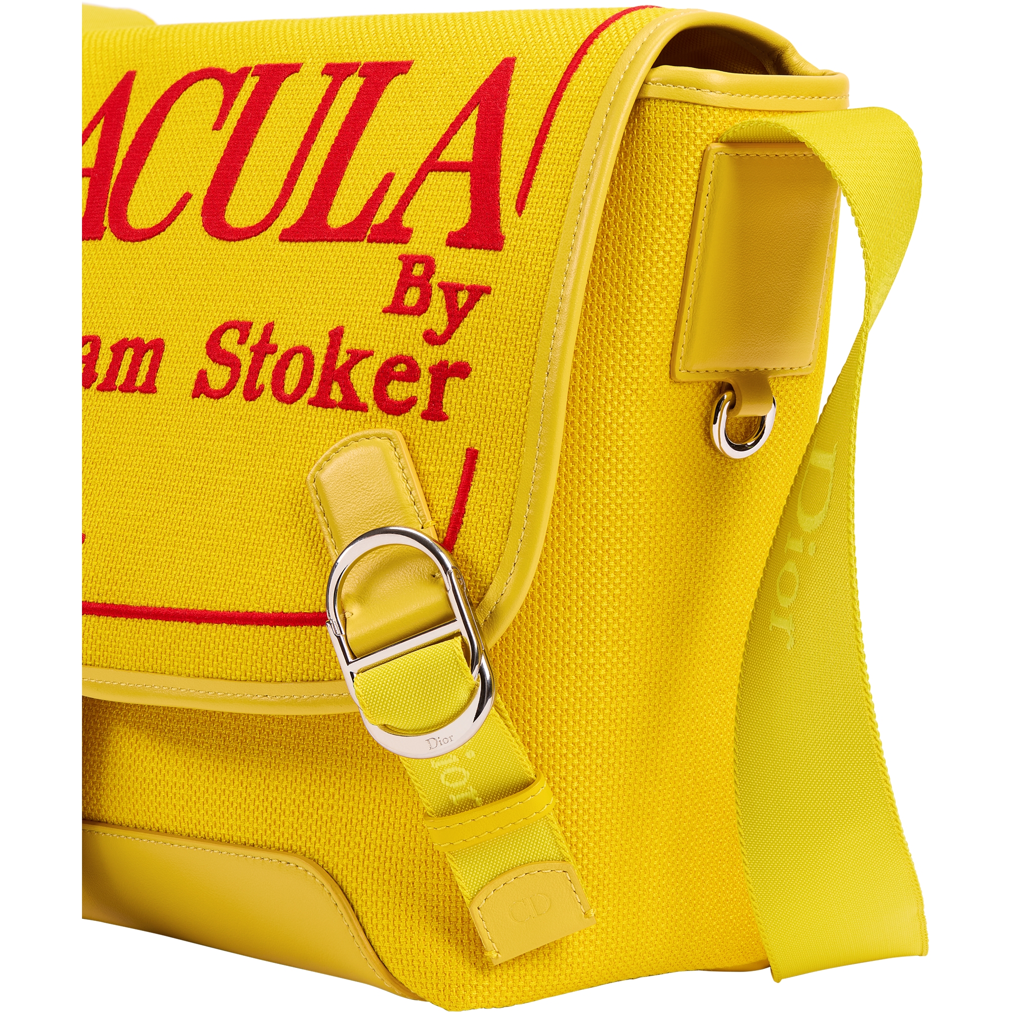 Medium Dior Jett Messenger Bag with Flap Yellow and Red Book Cover Embroidery E09