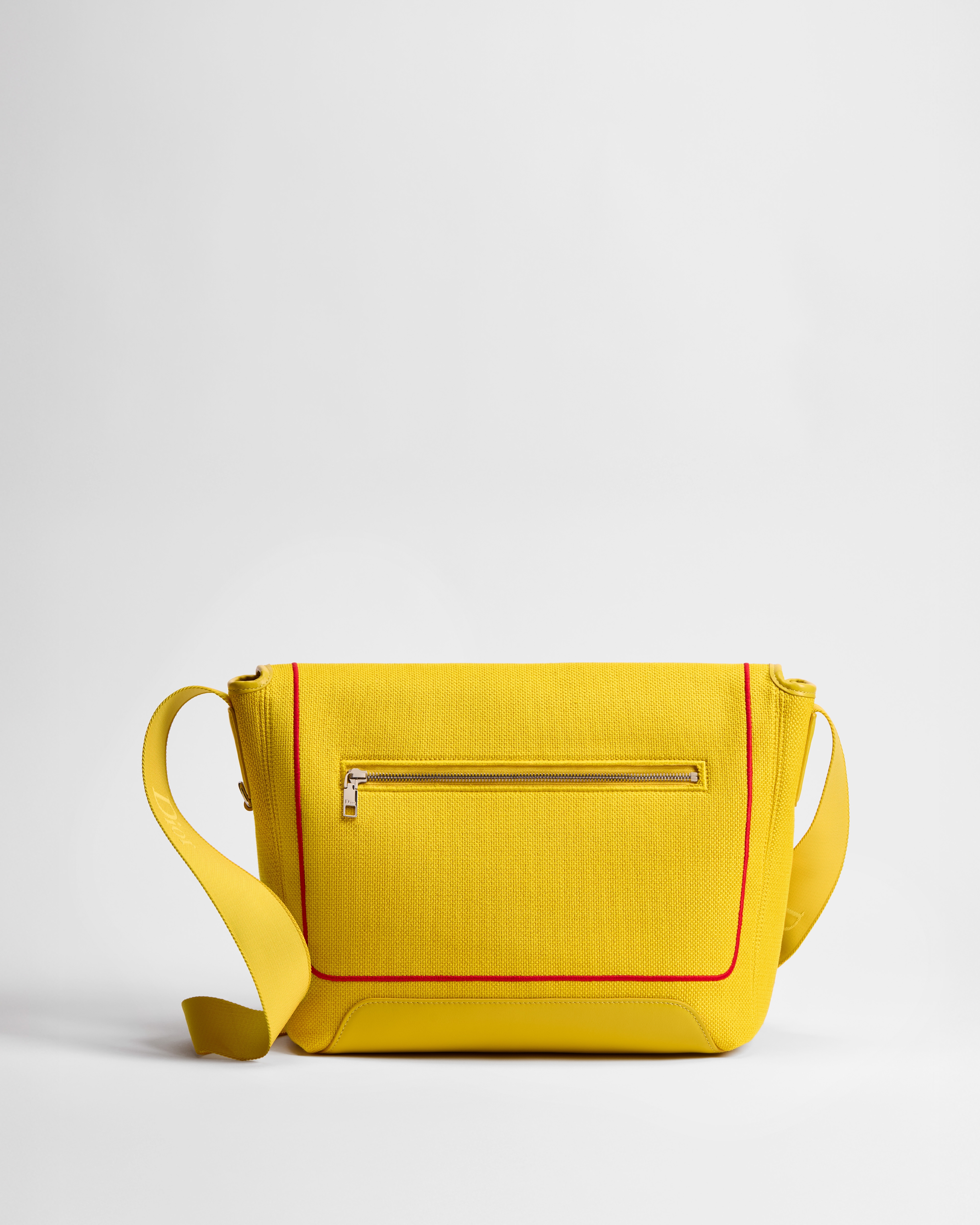 Sac Messenger à rabat Dior Jett Medium Broderie Book Cover jaune et rouge E08