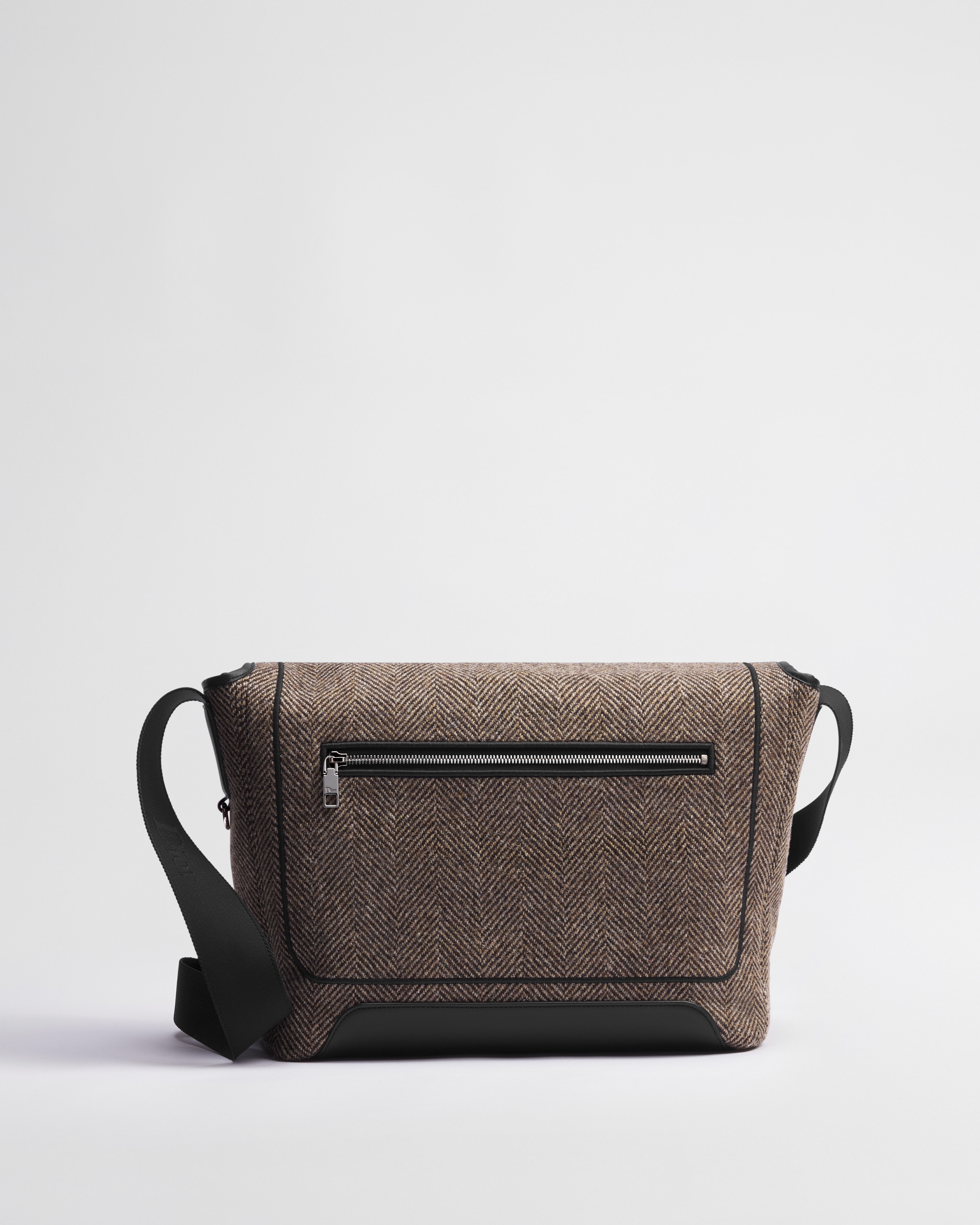 Sac Messenger à rabat Dior Jett Medium Coton mélangé marron foncé E08