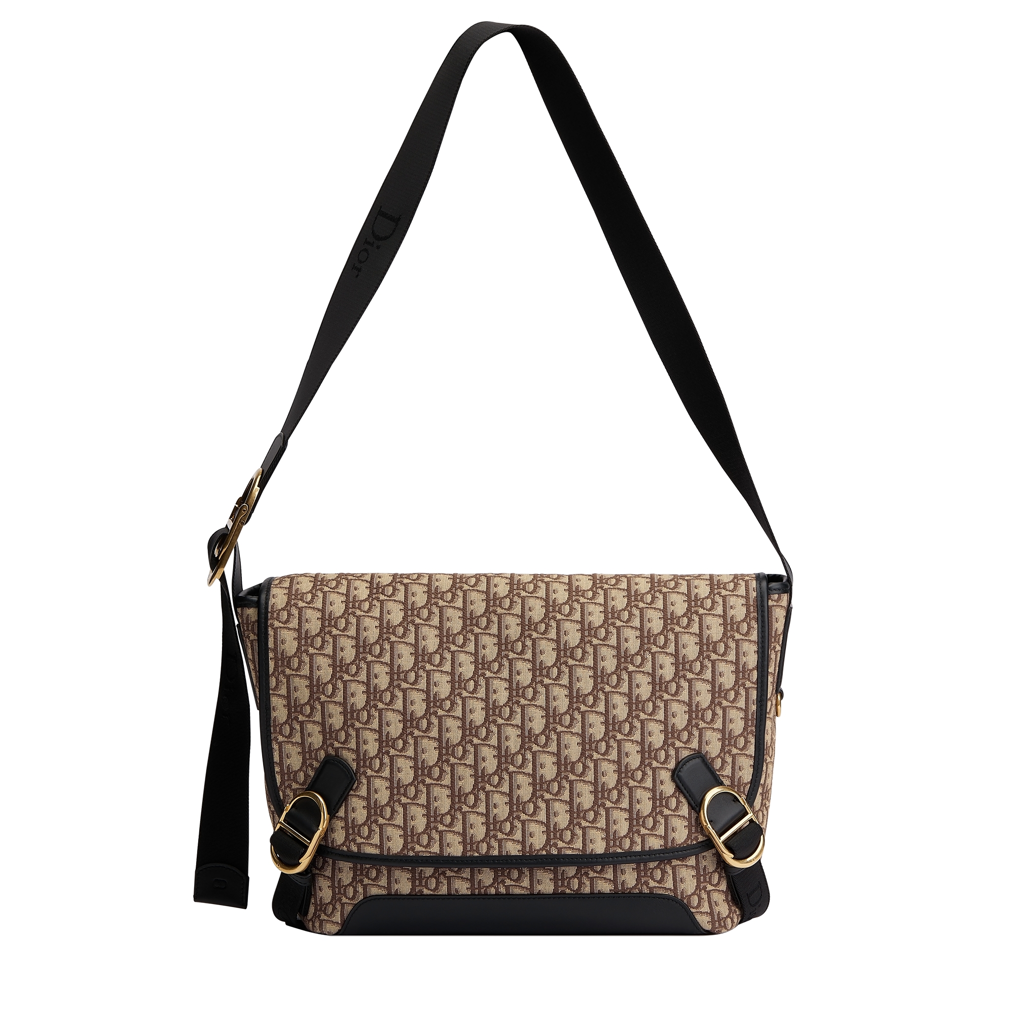 Medium Dior Jett Messenger Bag with Flap Brown Dior Oblique Jacquard E07
