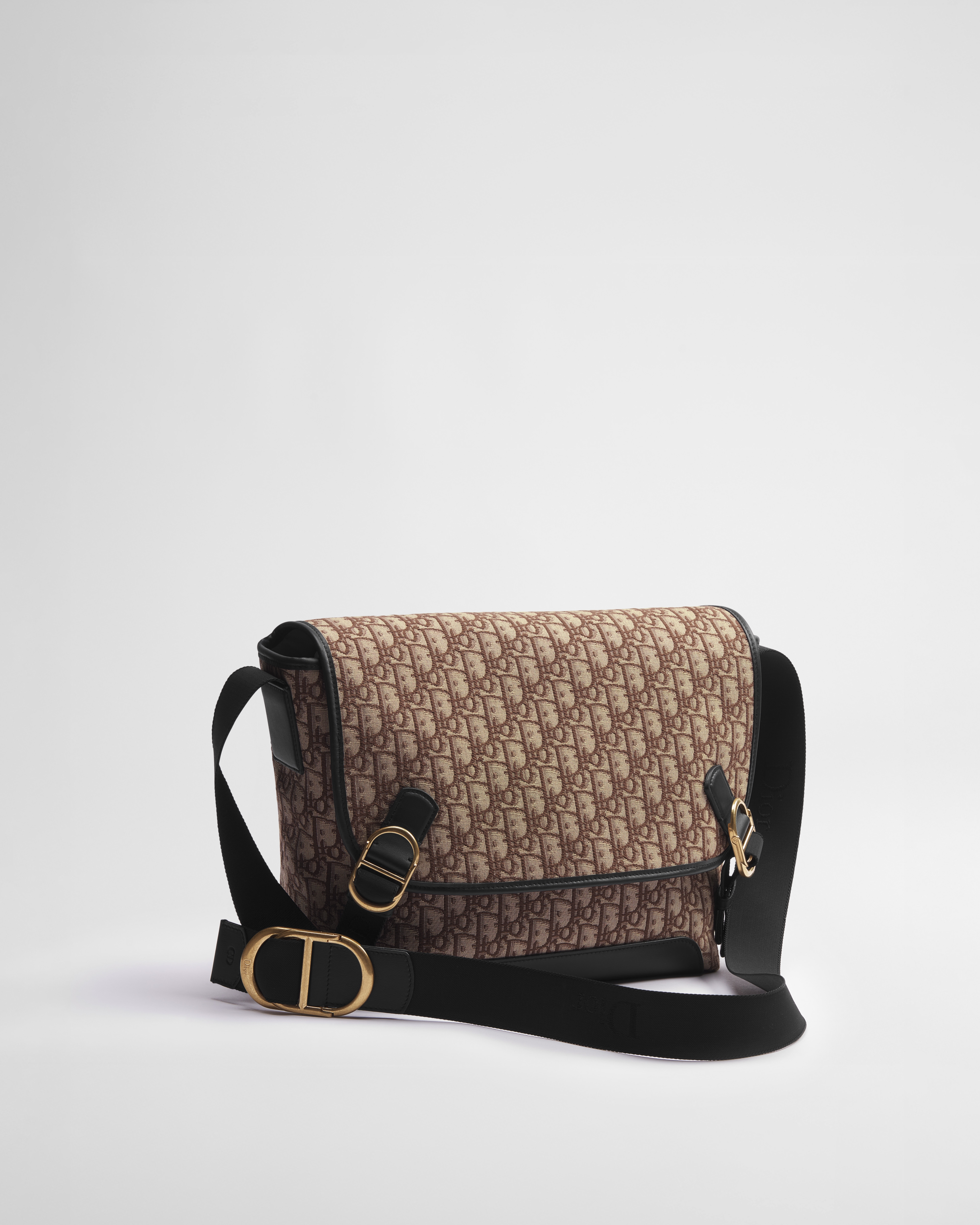 Mittelgroße Dior Jett Messenger Tasche mit Umschlagklappe Dior Oblique Jacquard in Braun E03