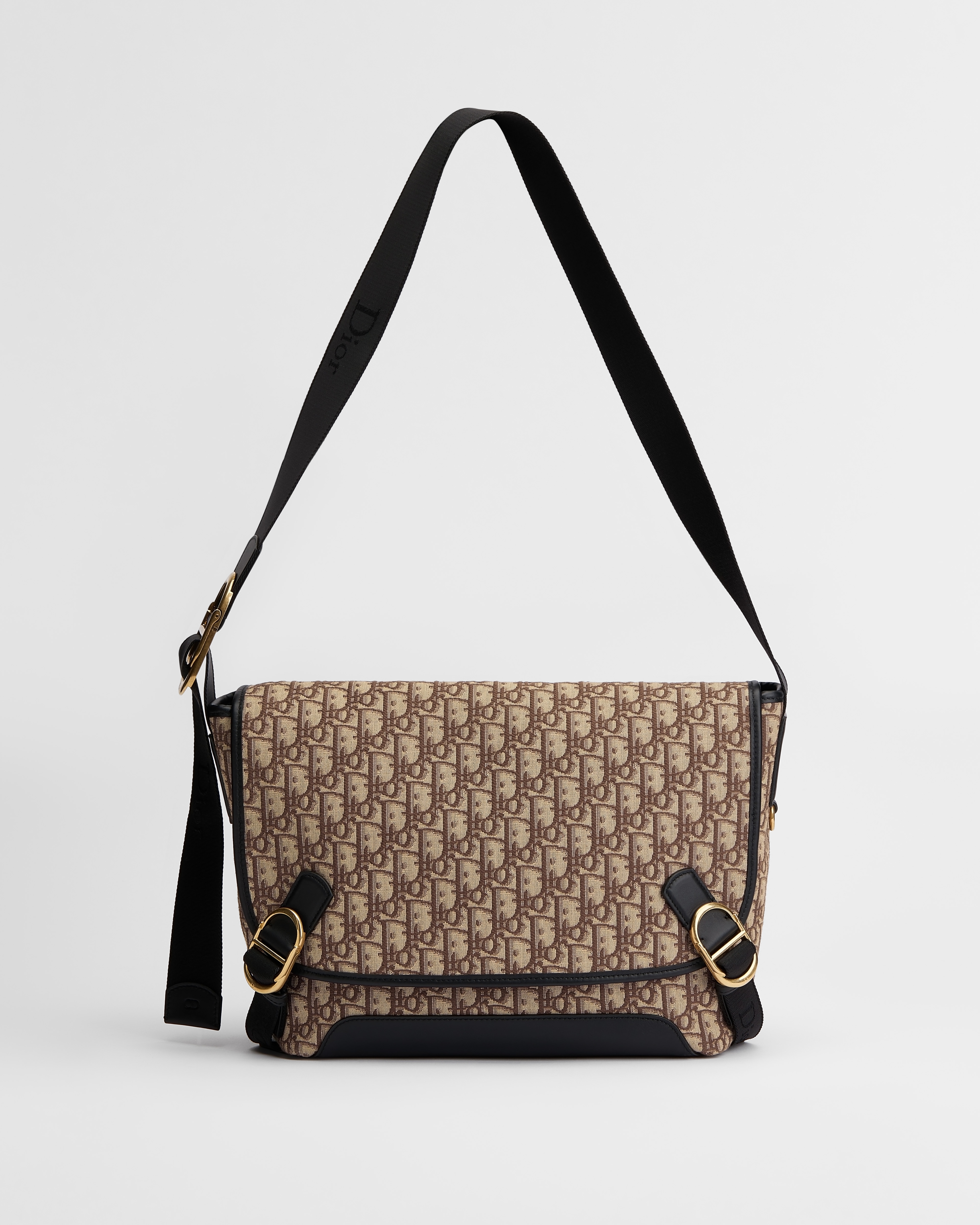 Mittelgroße Dior Jett Messenger Tasche mit Umschlagklappe Dior Oblique Jacquard in Braun E07
