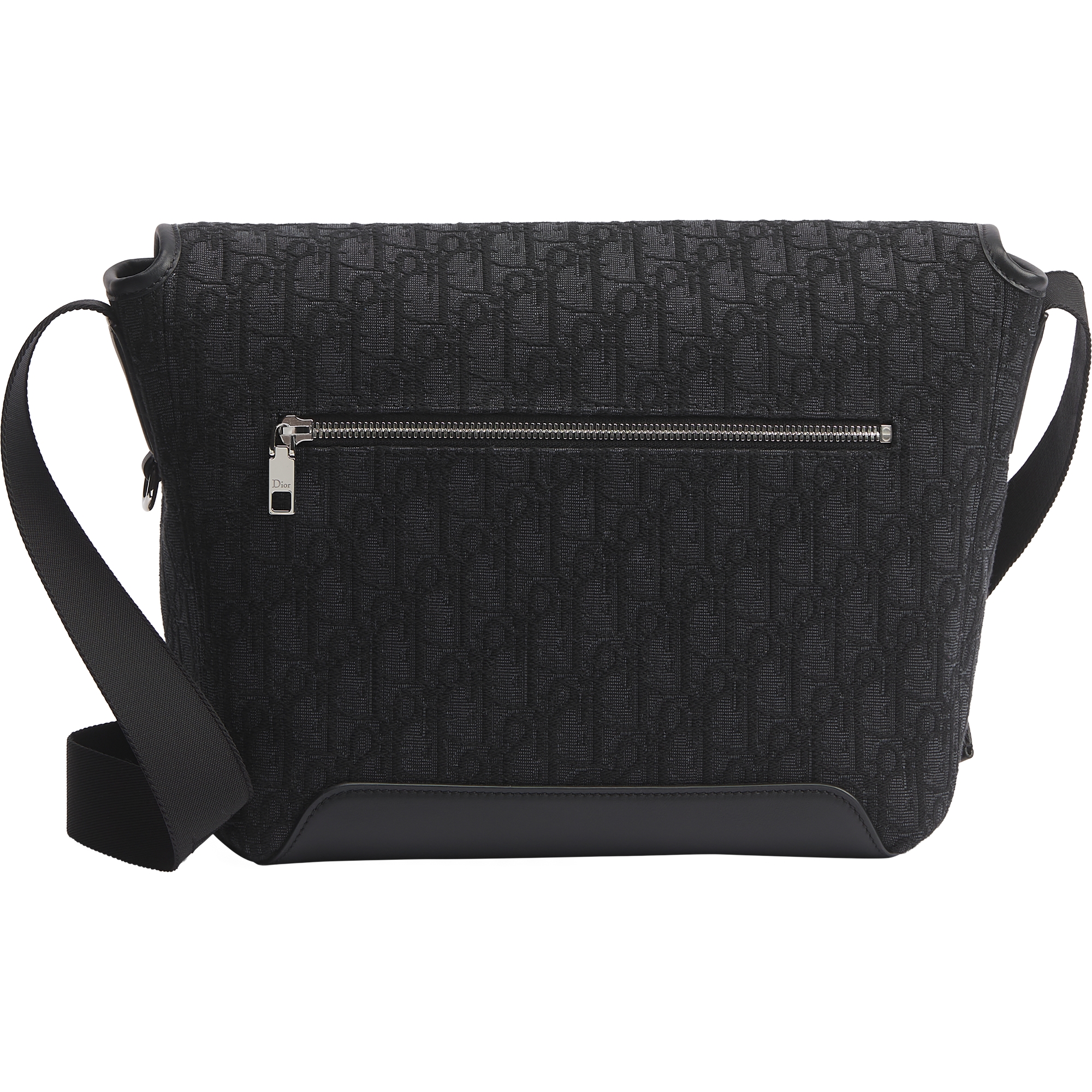 Small Dior Jett Messenger Bag with Flap Black Dior Oblique Jacquard E08
