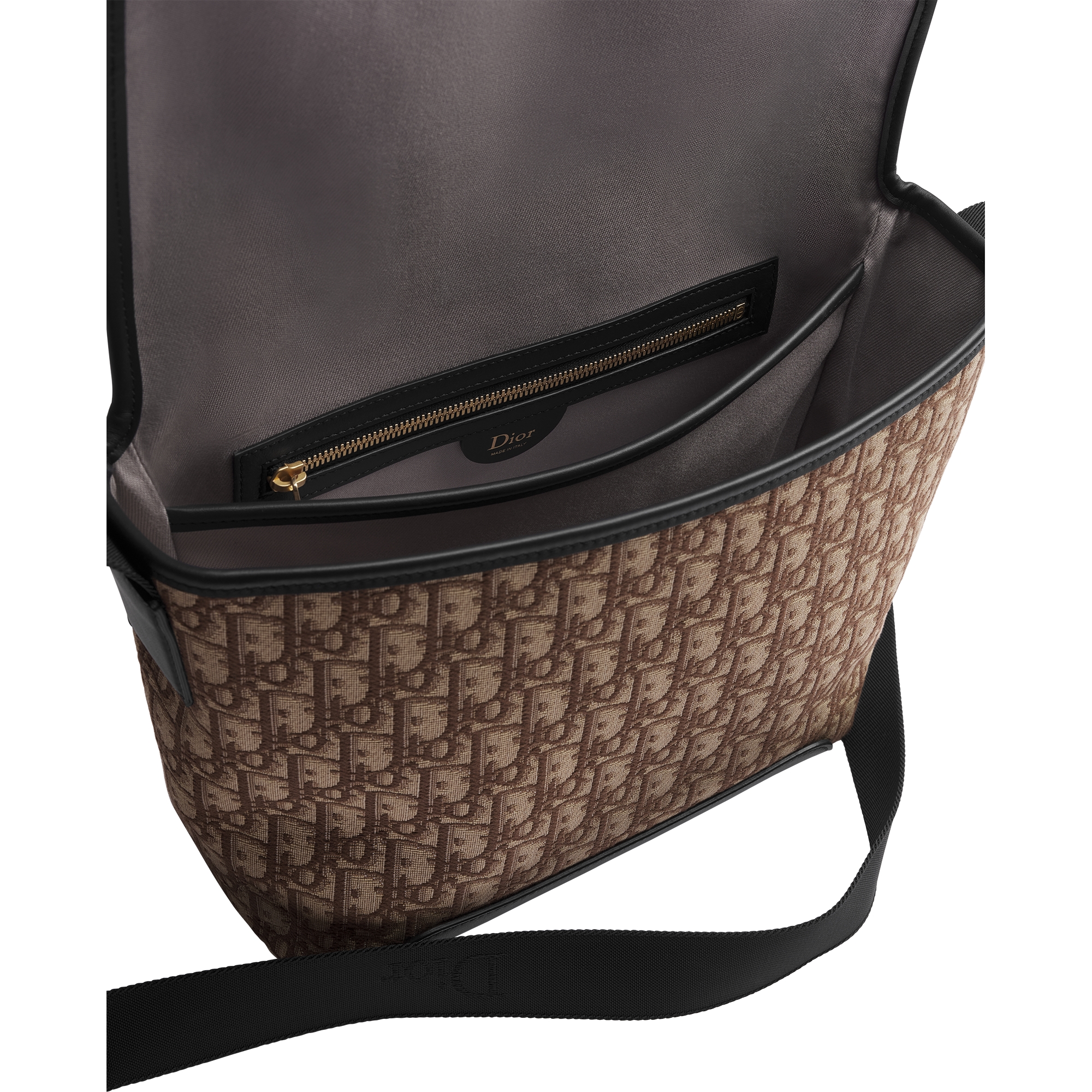 Small Dior Jett Messenger Bag with Flap Brown Dior Oblique Jacquard E06