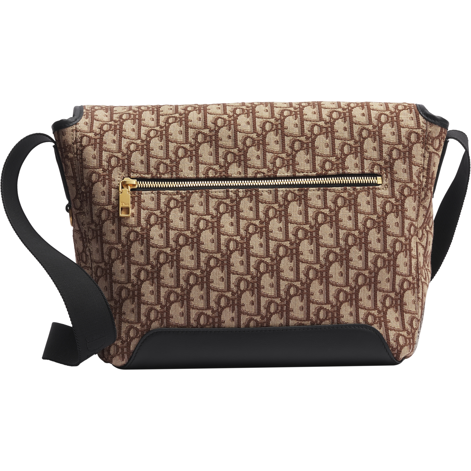 Small Dior Jett Messenger Bag with Flap Brown Dior Oblique Jacquard E08