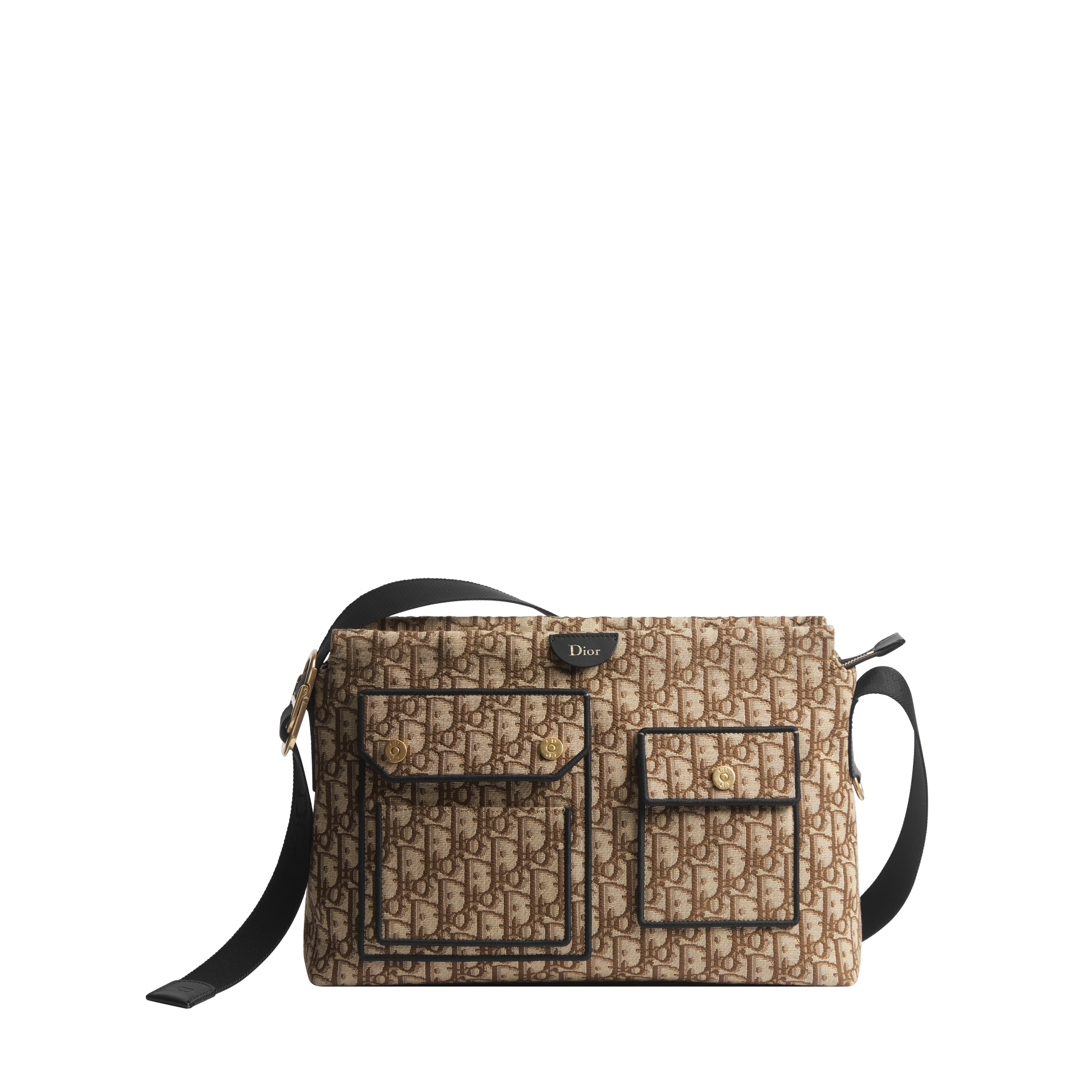 Diorショルダーバッグ Medium Pocket Dior Jett Zipped Messenger Bag Brown Dior Oblique