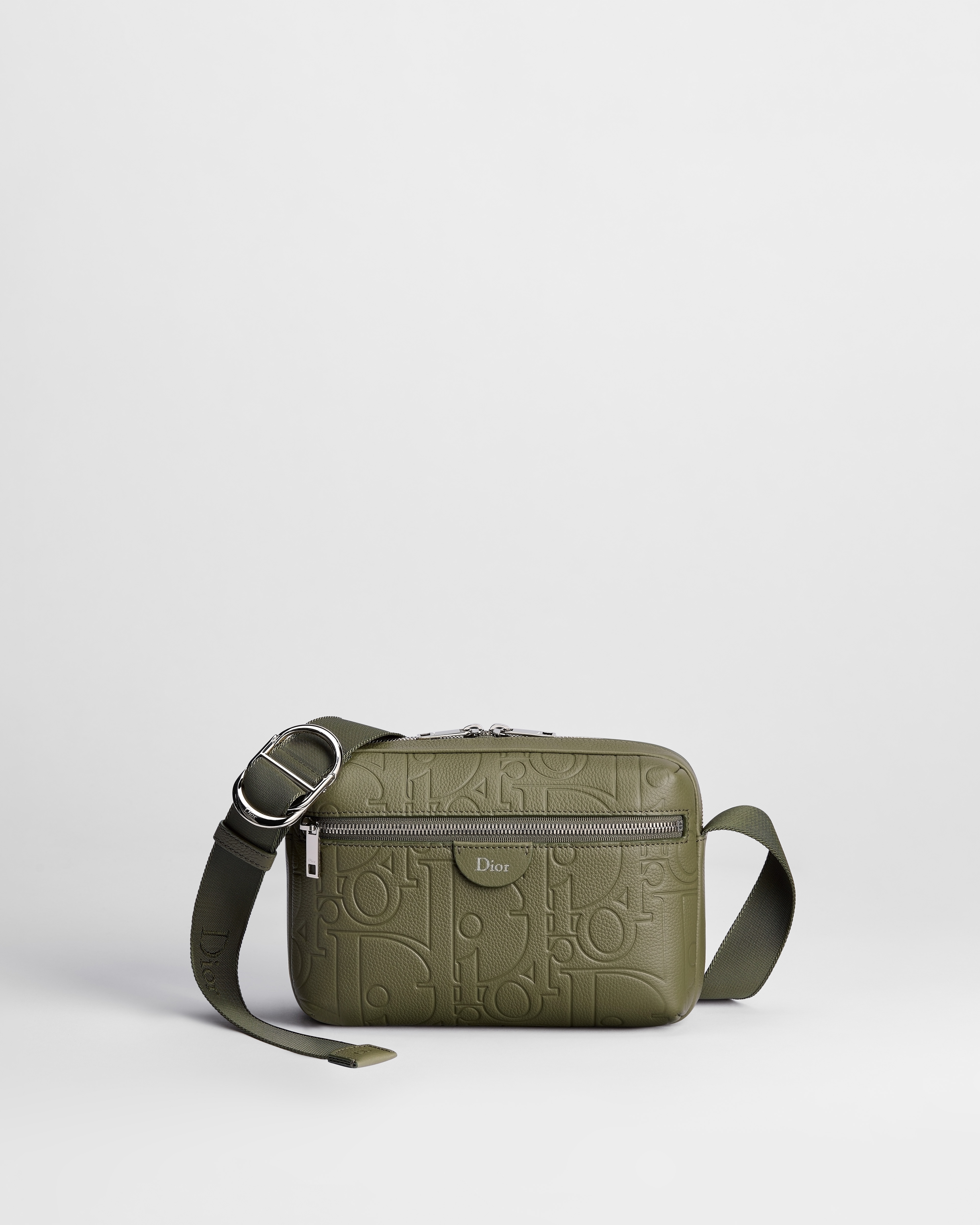 Dior Rider Zipped Messenger Bag Khaki Dior Gravity Grained Leather E01