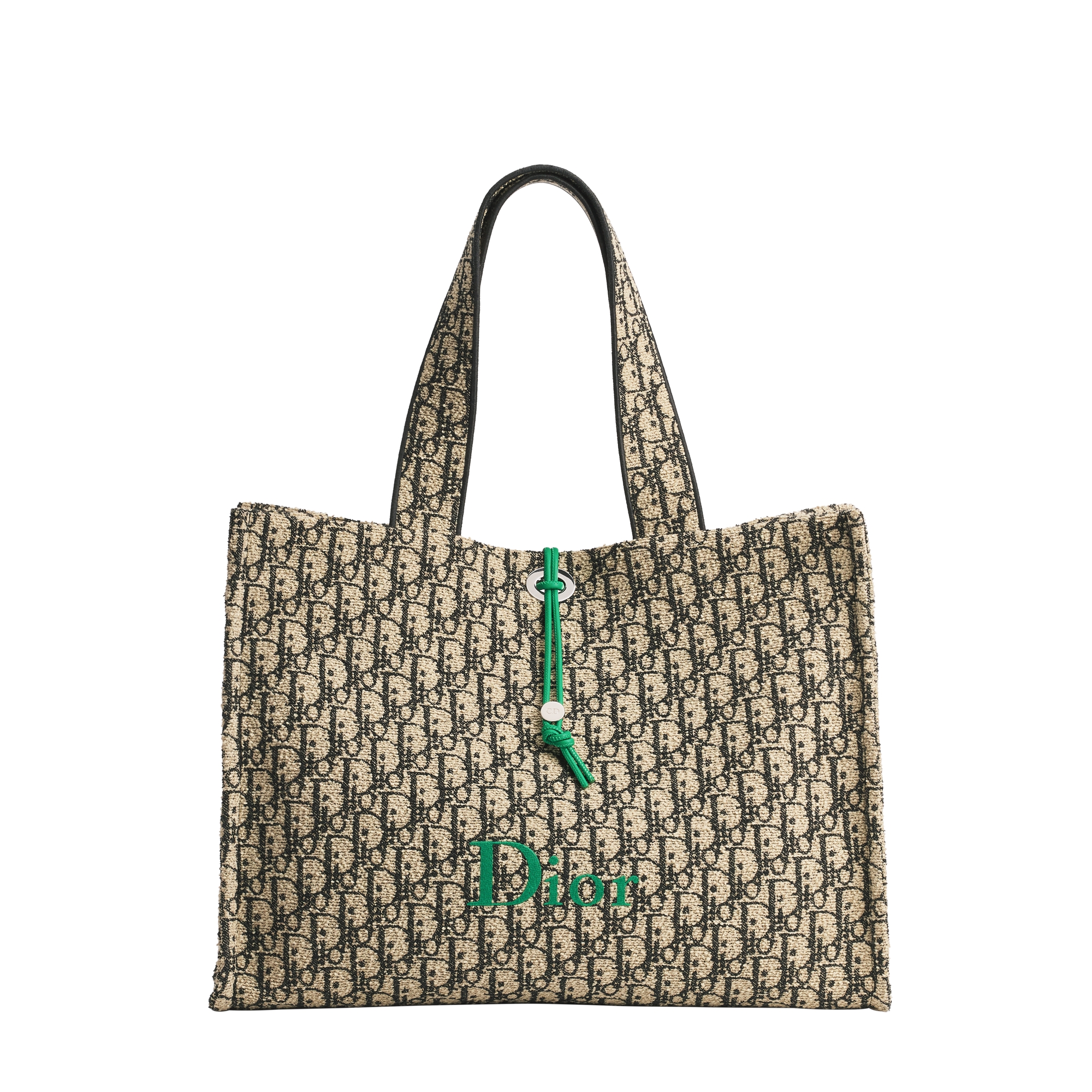 Dioriviera Large Spongy Book Tote Beige and Black Spongy Dior Oblique Fabric E01