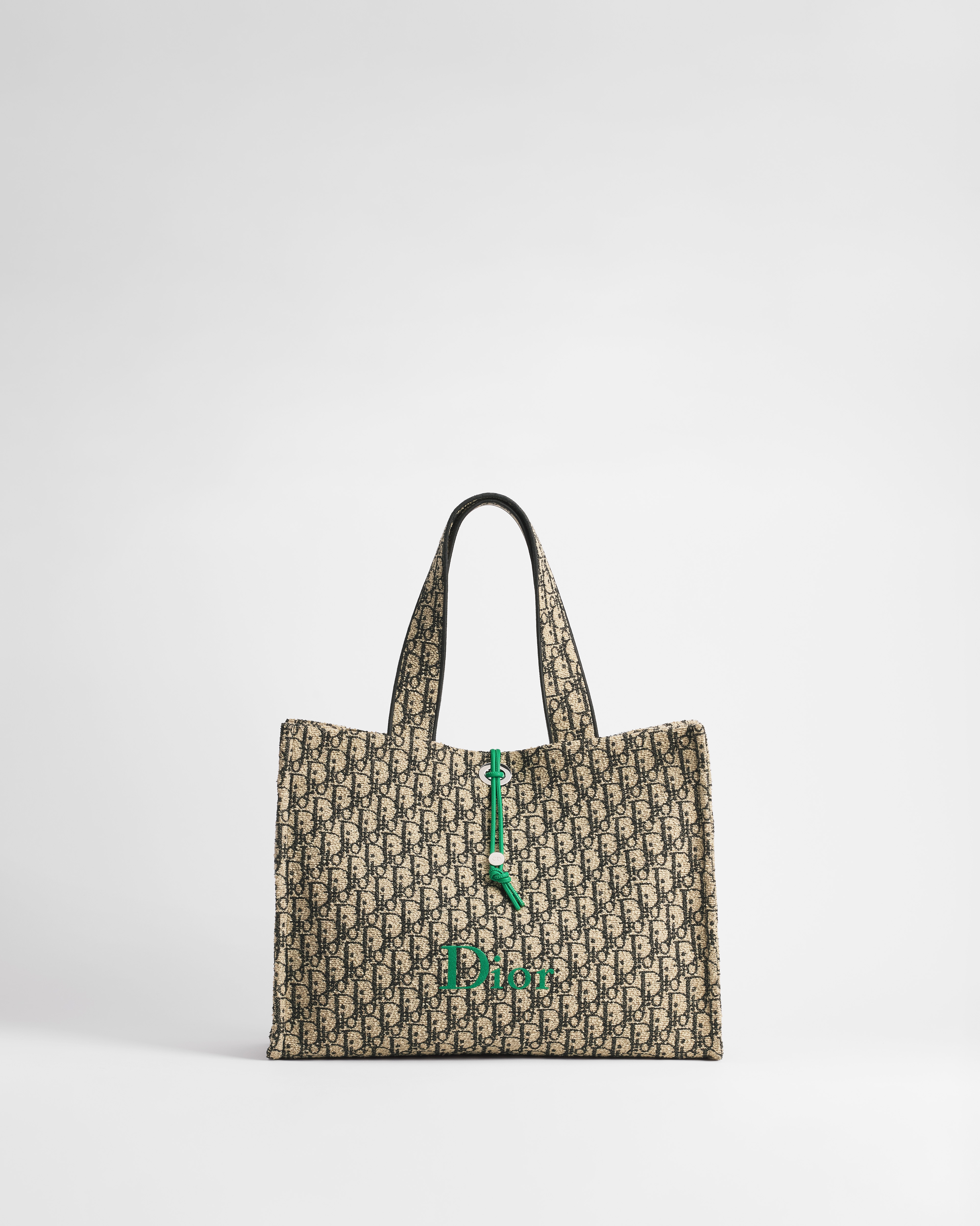 Dioriviera Large Spongy Book Tote Beige and Black Spongy Dior Oblique Fabric E01
