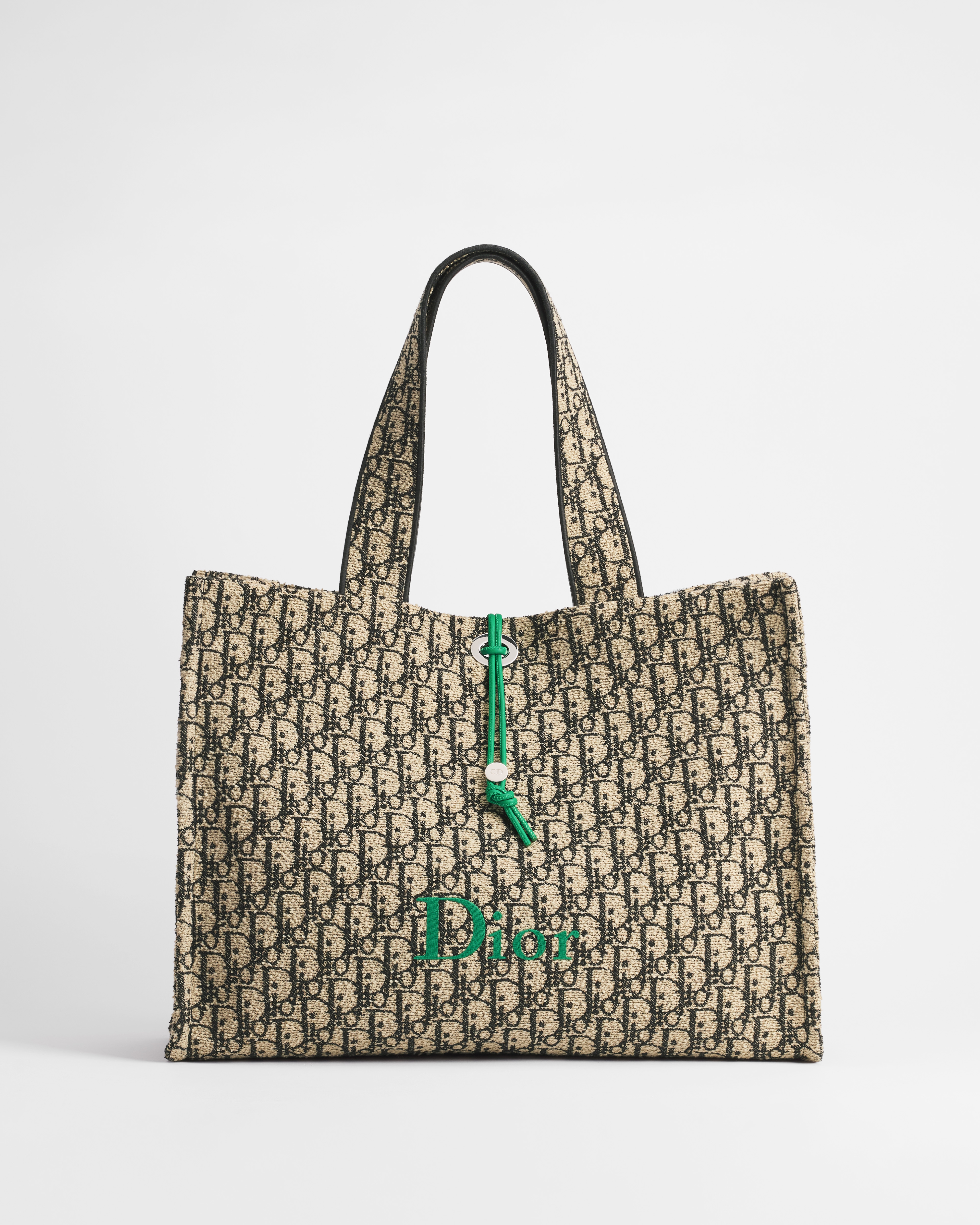 Dioriviera Large Spongy Book Tote Beige and Black Spongy Dior Oblique Fabric E01