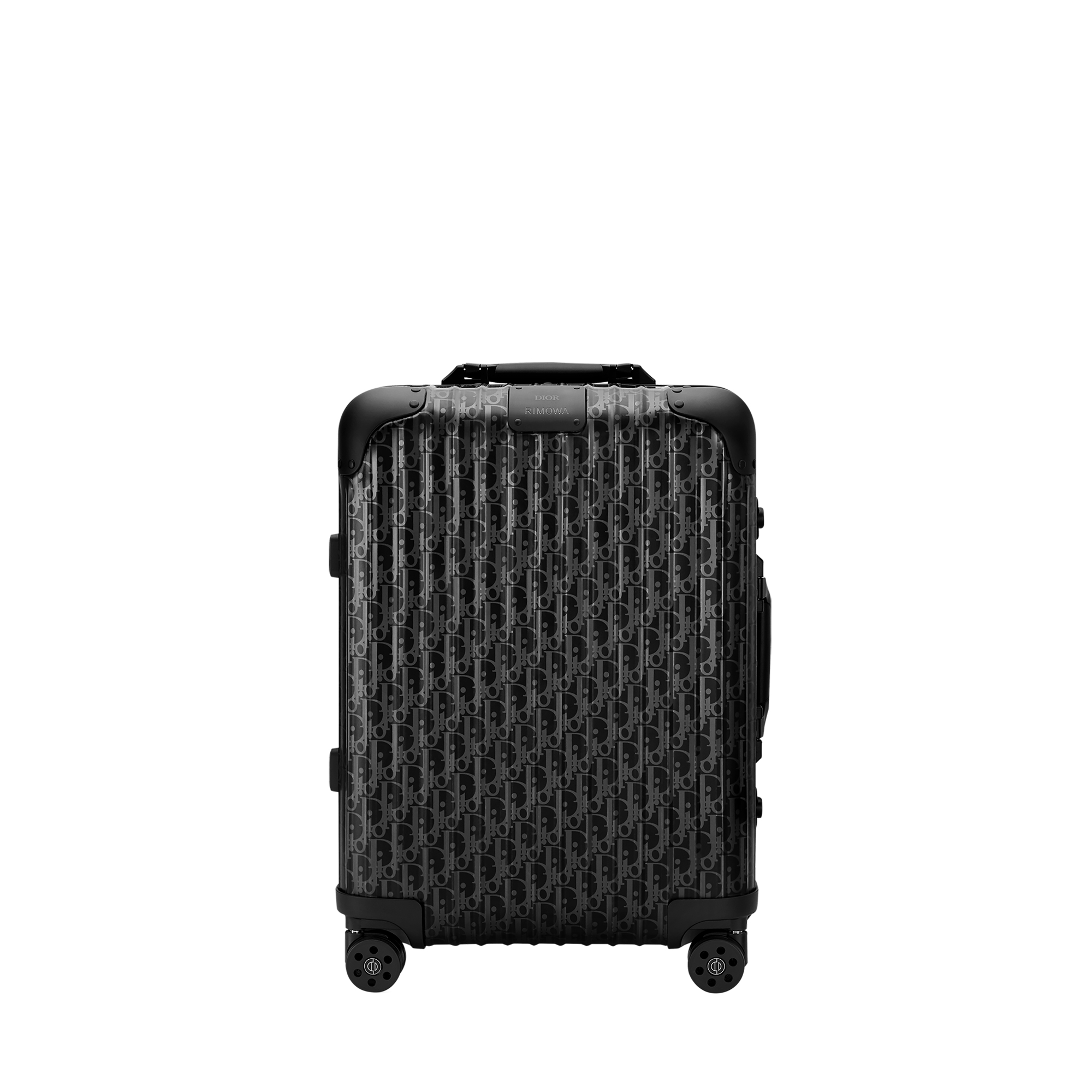 DIOR AND RIMOWA Carry-On Suitcase Black Dior Oblique Aluminum E01