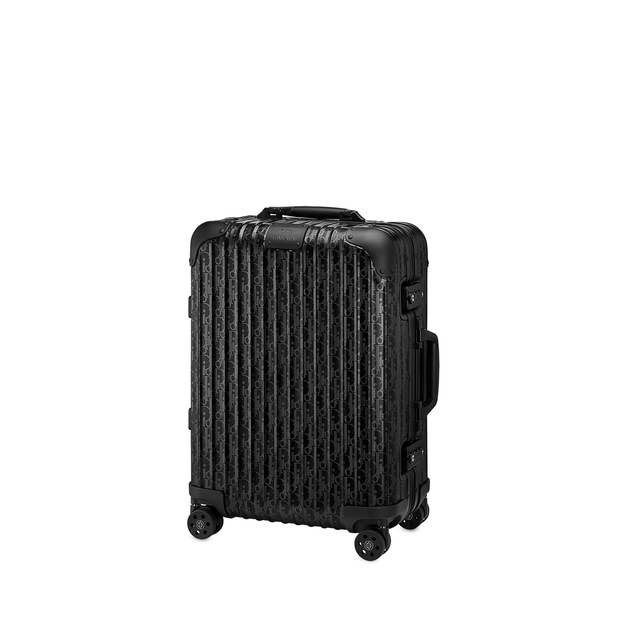 DIOR AND RIMOWA Carry-On Suitcase Black Dior Oblique Aluminum E03