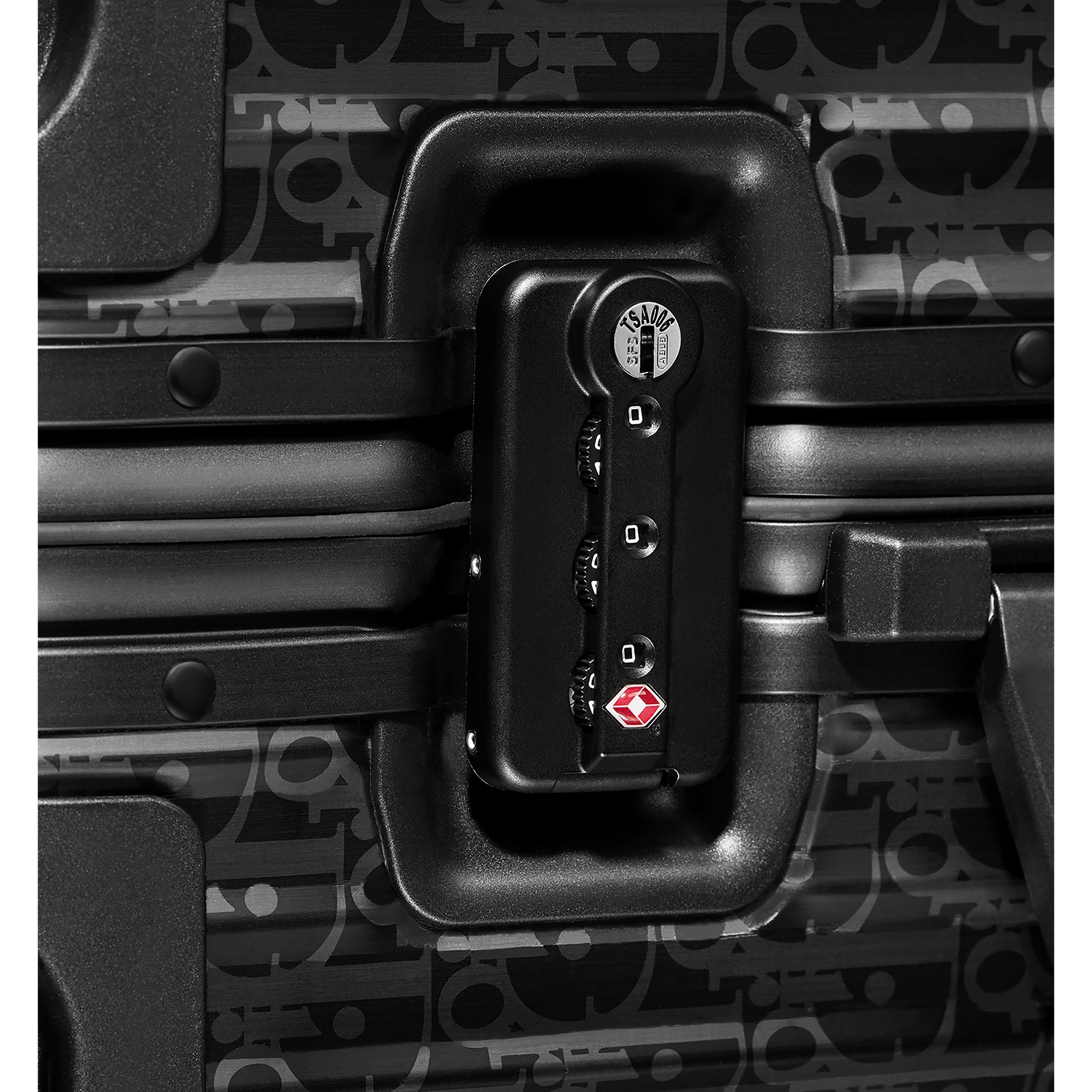 DIOR AND RIMOWA Carry-On Suitcase Black Dior Oblique Aluminum E09