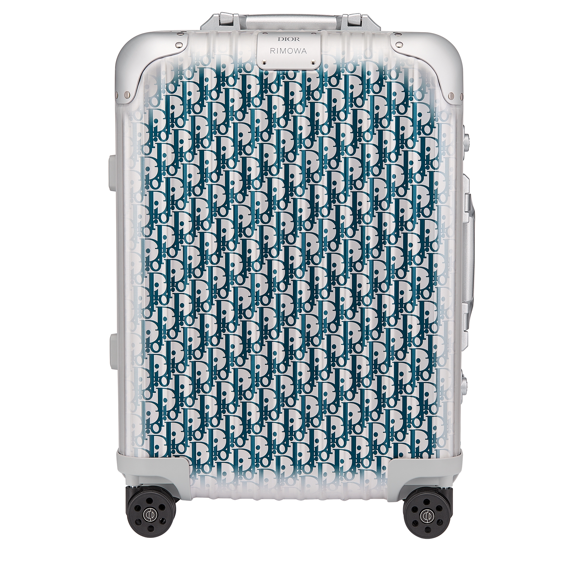 DIOR AND RIMOWA Carry-On Suitcase Gradient Blue Dior Oblique Aluminum E01