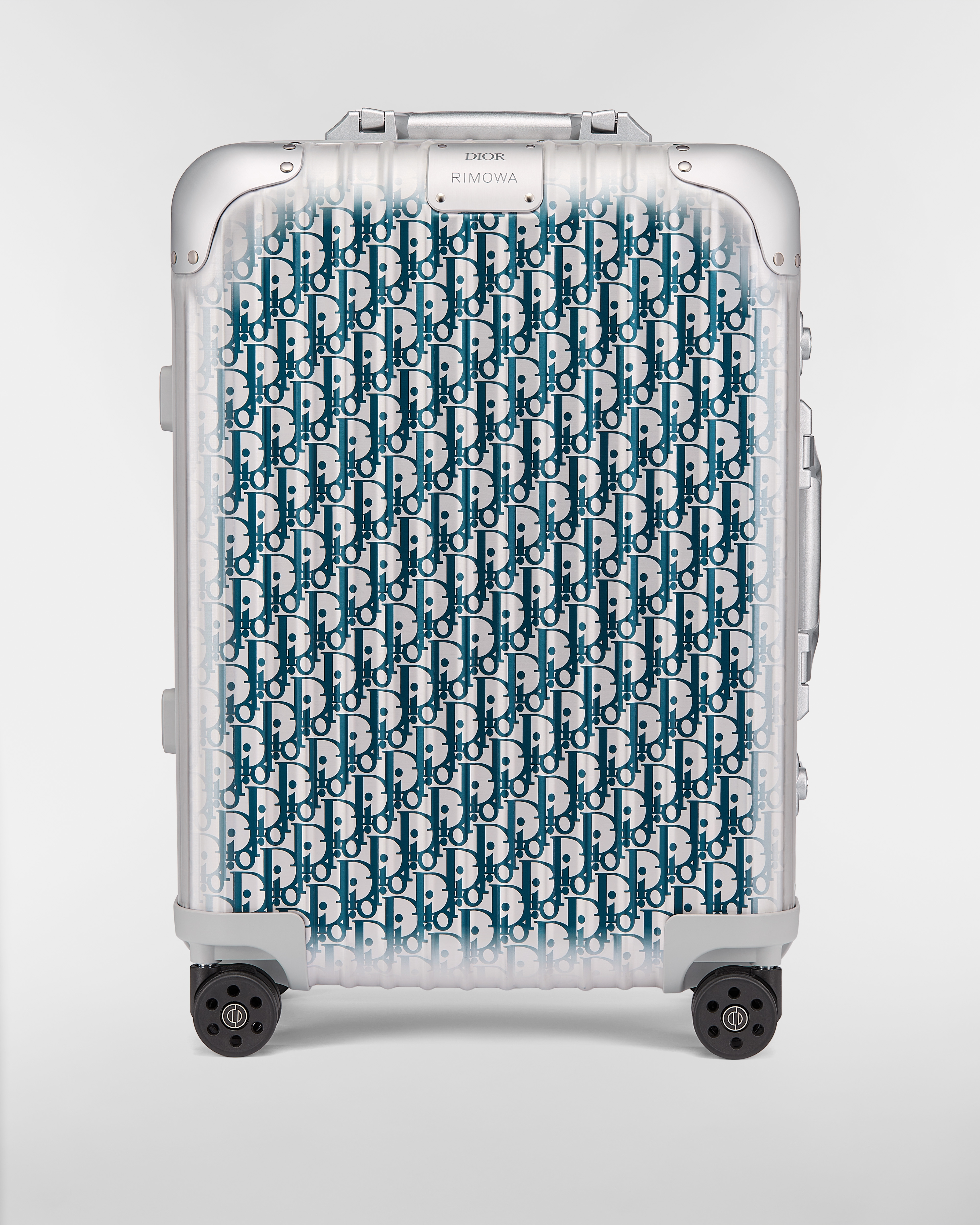 DIOR AND RIMOWA Carry-On Suitcase Gradient Blue Dior Oblique Aluminum E01