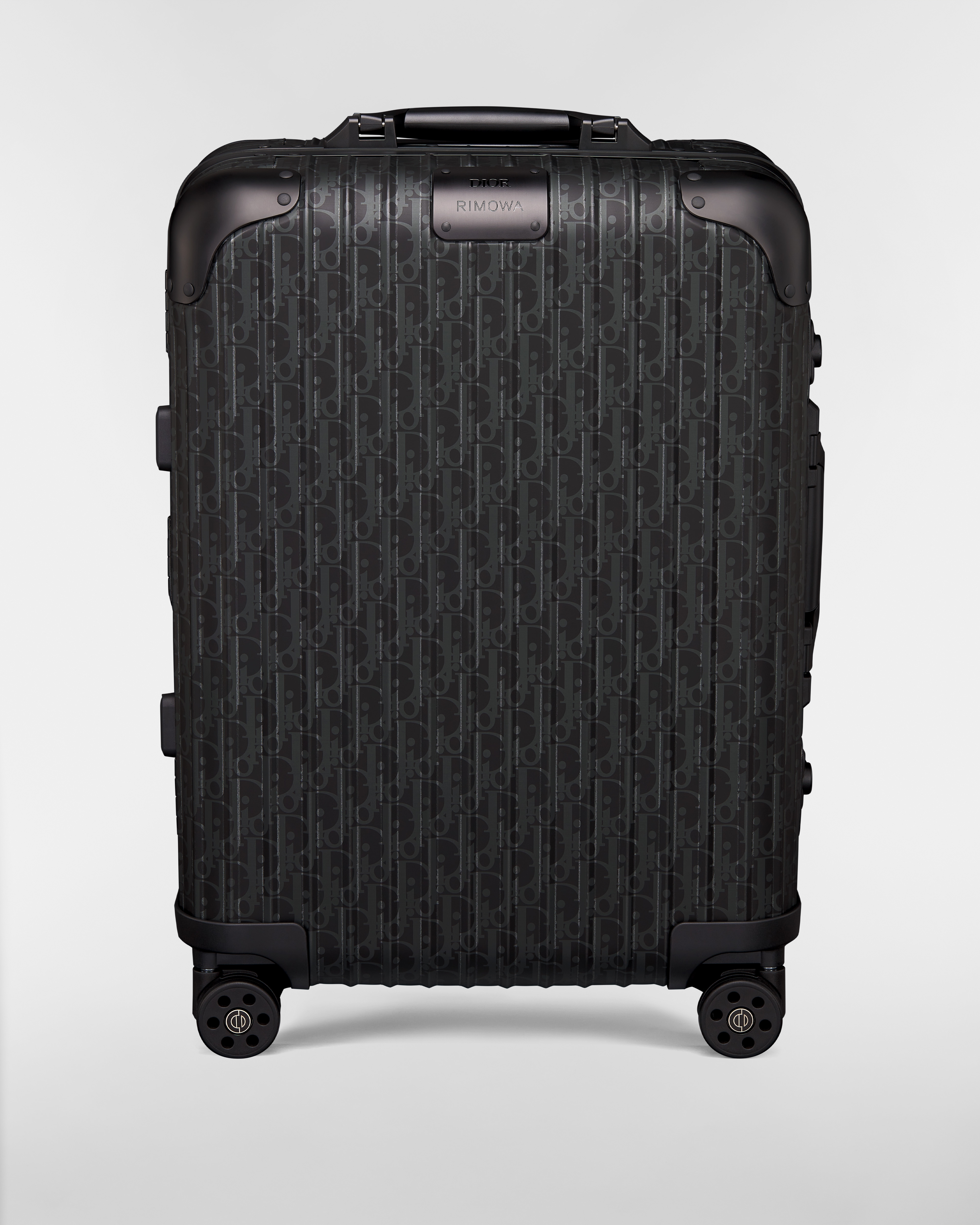 DIOR AND RIMOWA-handbagagekoffer Zwart aluminium met Dior Oblique-motief E01