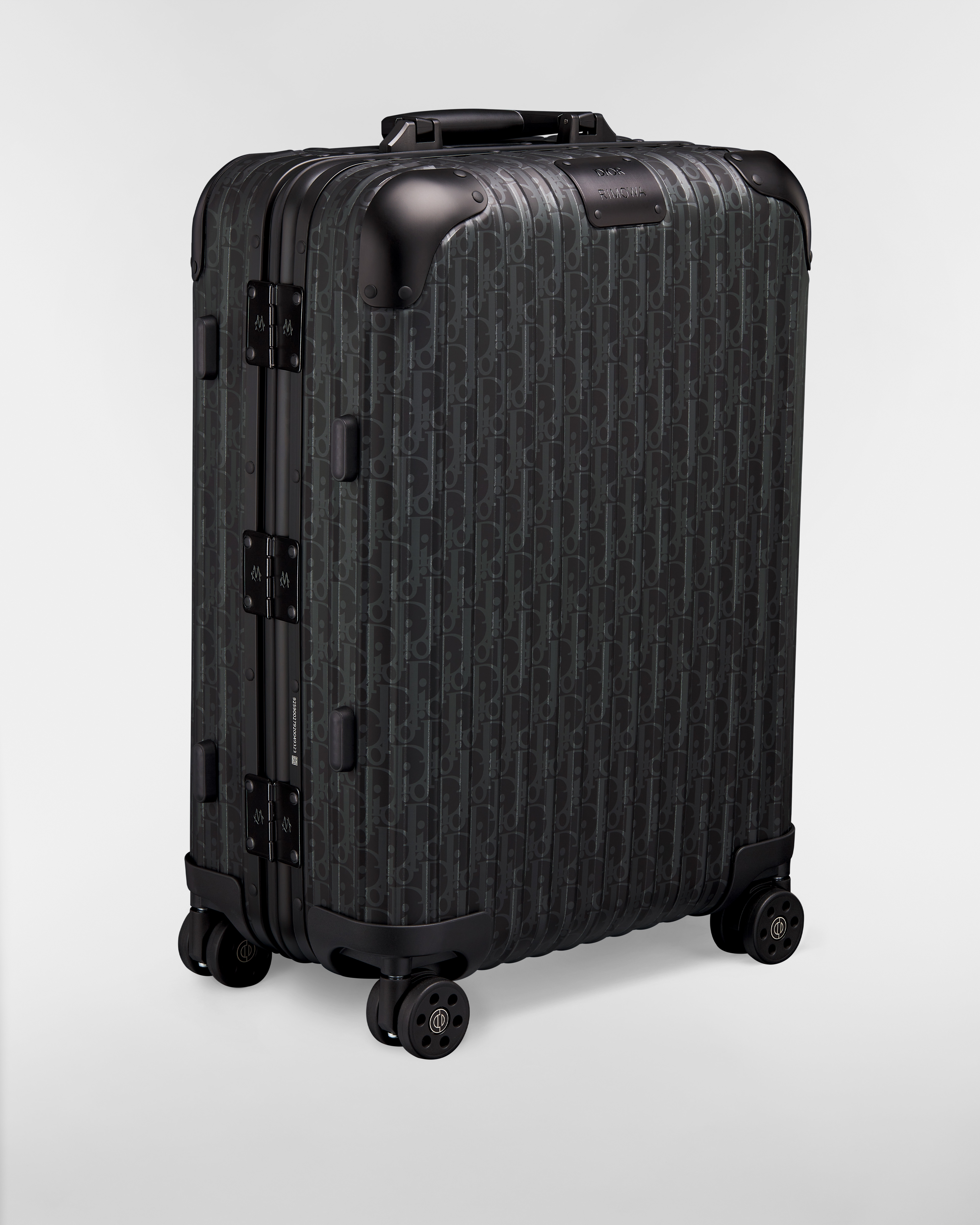 DIOR AND RIMOWA-handbagagekoffer Zwart aluminium met Dior Oblique-motief E03