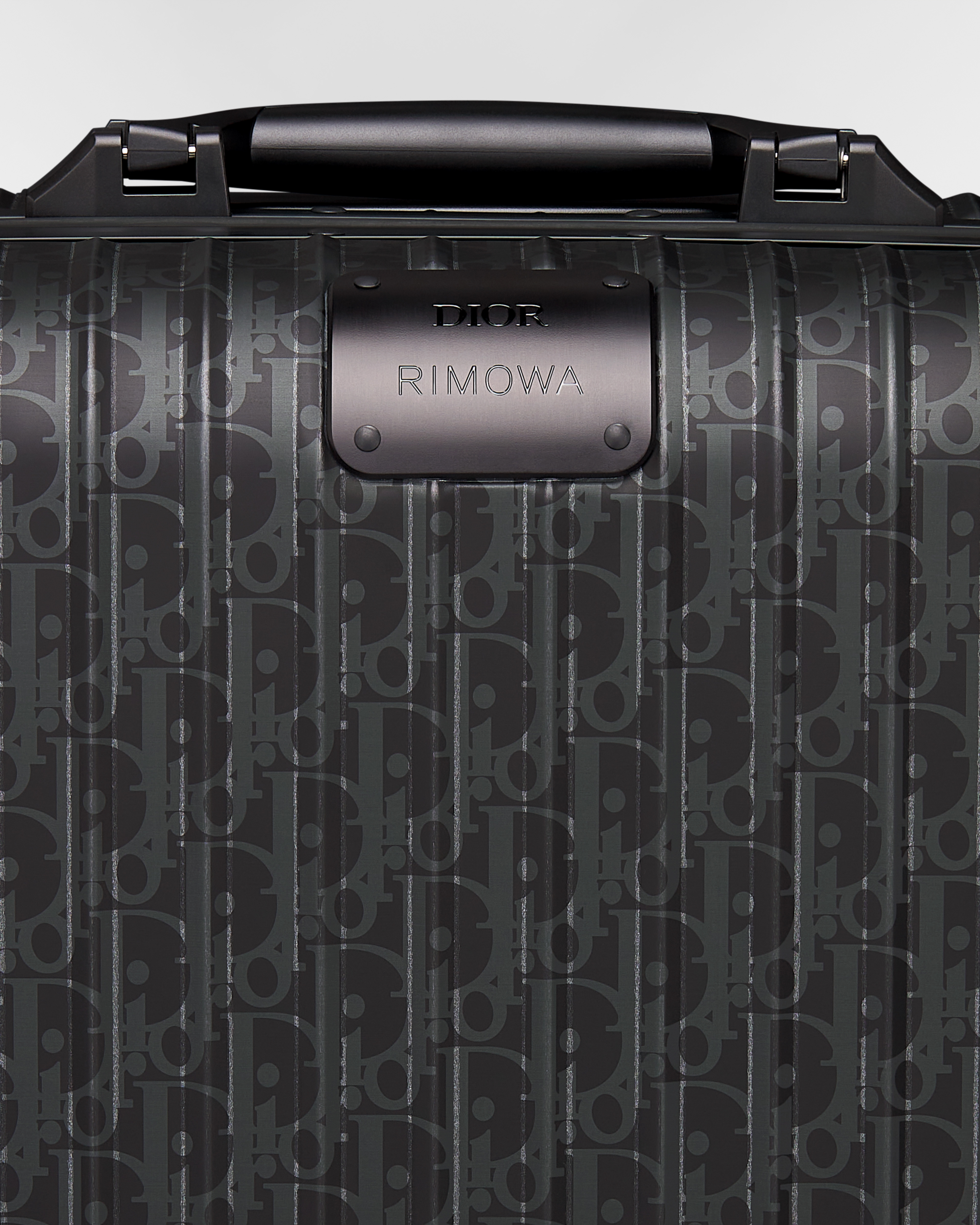 Valise cabine DIOR AND RIMOWA Aluminium Dior Oblique noir E09