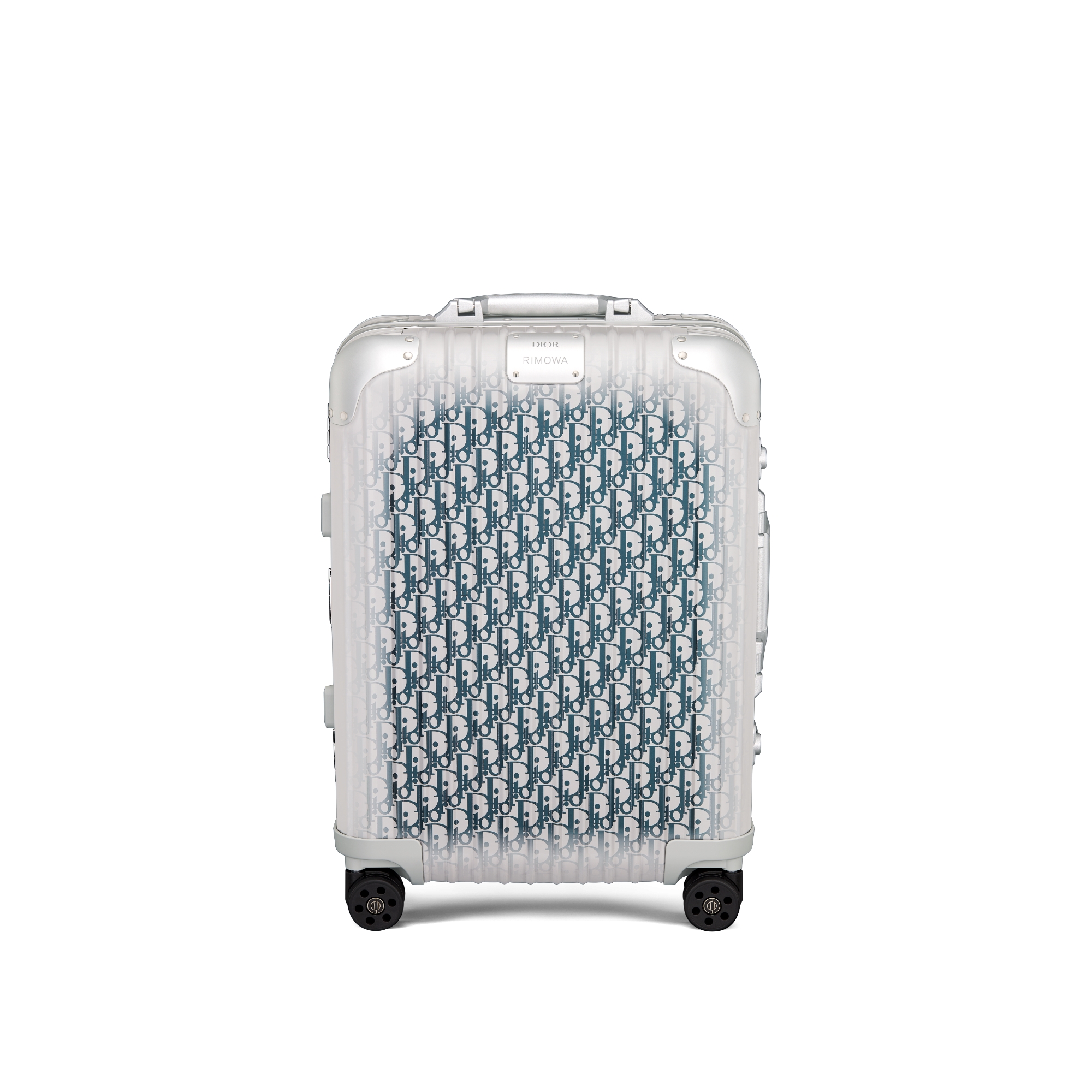 DIOR AND RIMOWA Carry-On Suitcase Gradient Blue Dior Oblique Aluminum E01
