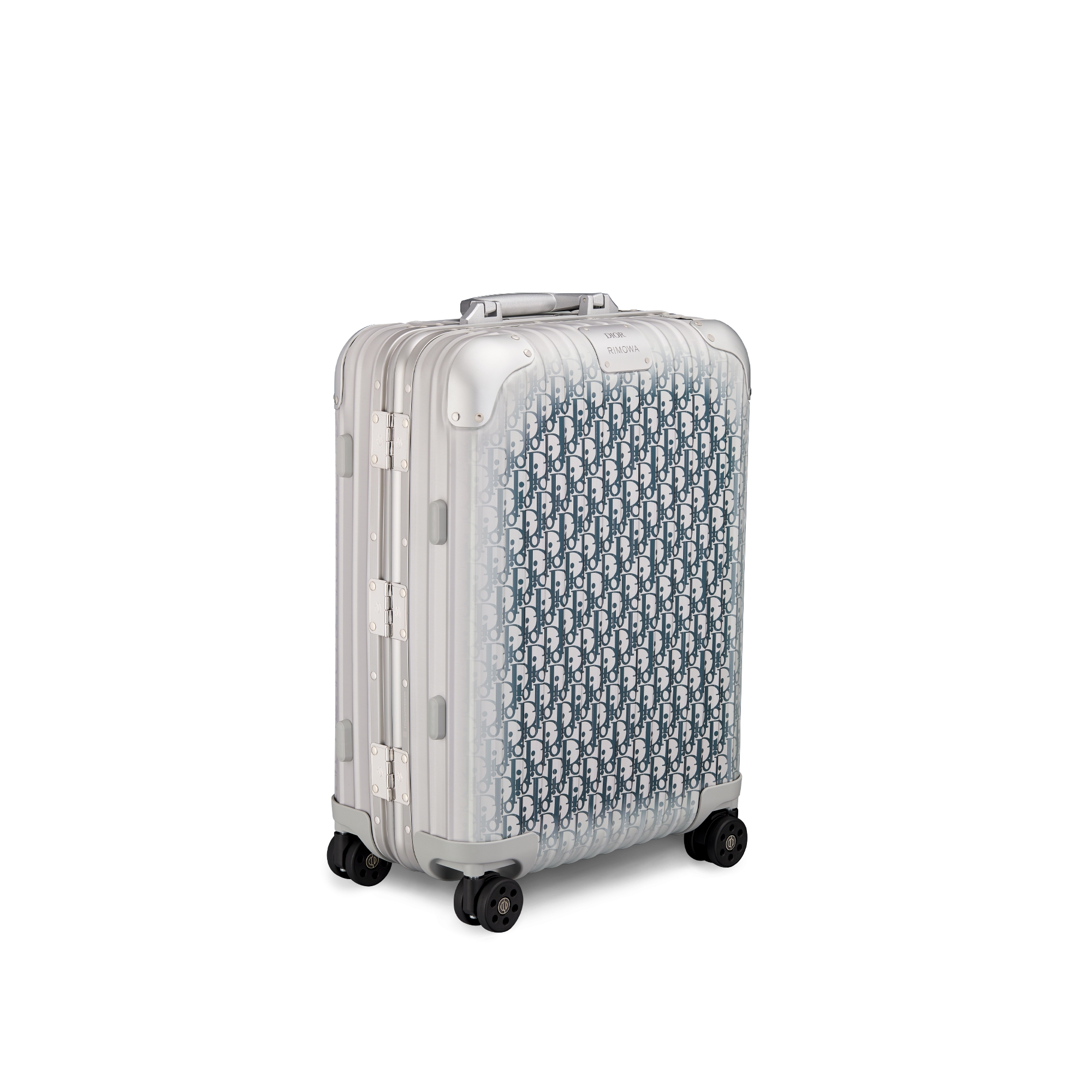 DIOR AND RIMOWA Carry-On Suitcase Gradient Blue Dior Oblique Aluminum E03