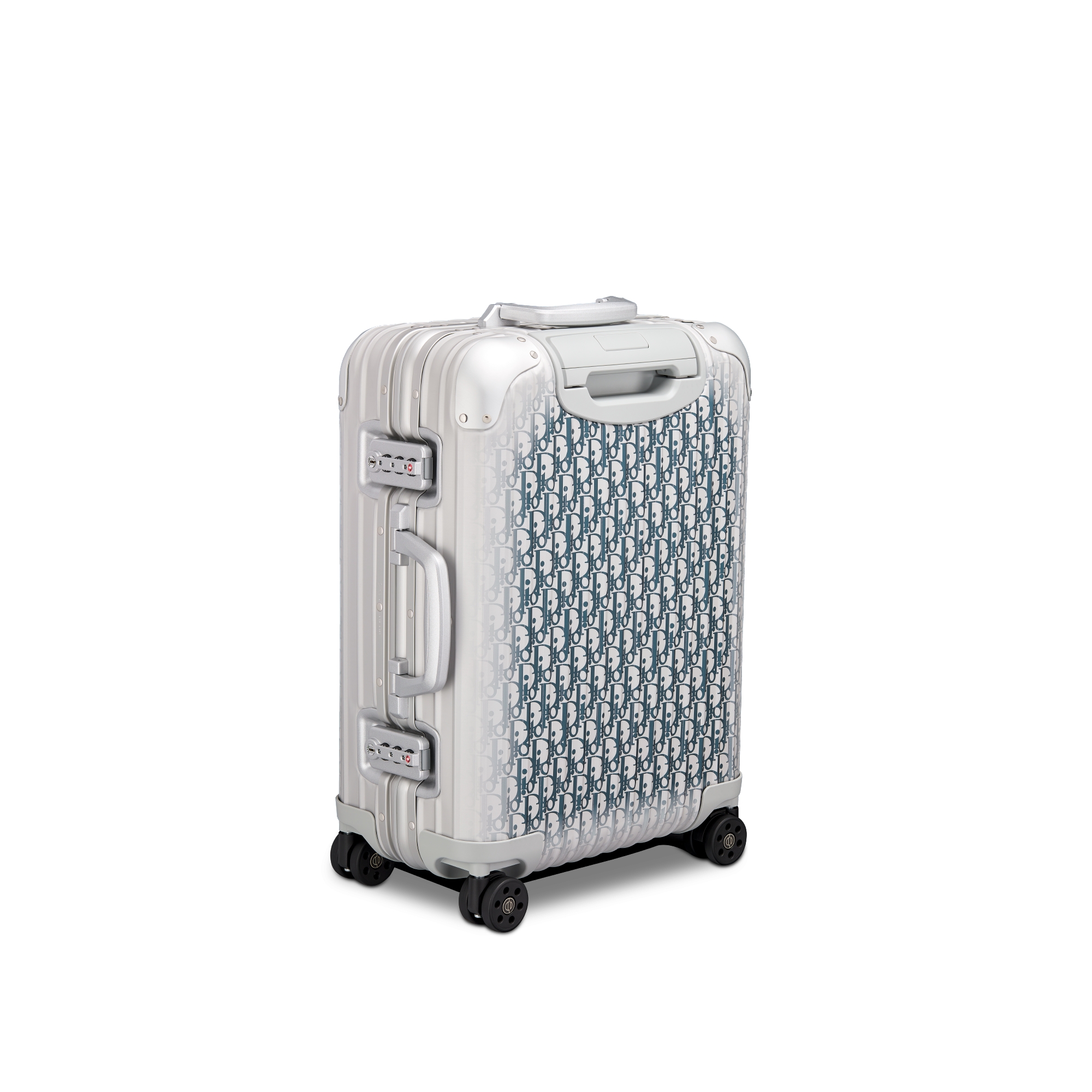 DIOR AND RIMOWA Carry-On Suitcase Gradient Blue Dior Oblique Aluminum E05