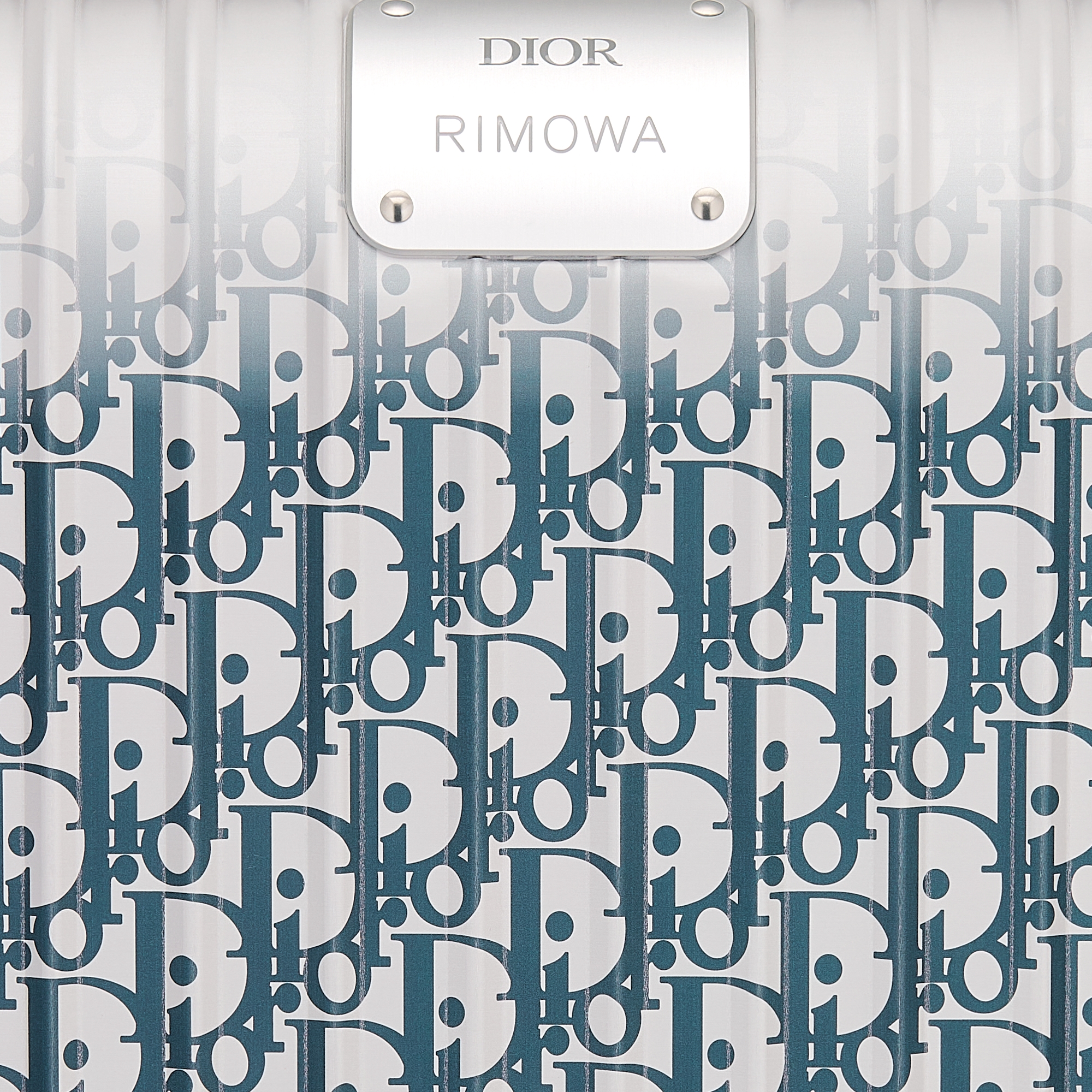 DIOR AND RIMOWA Carry-On Suitcase Gradient Blue Dior Oblique Aluminum E09