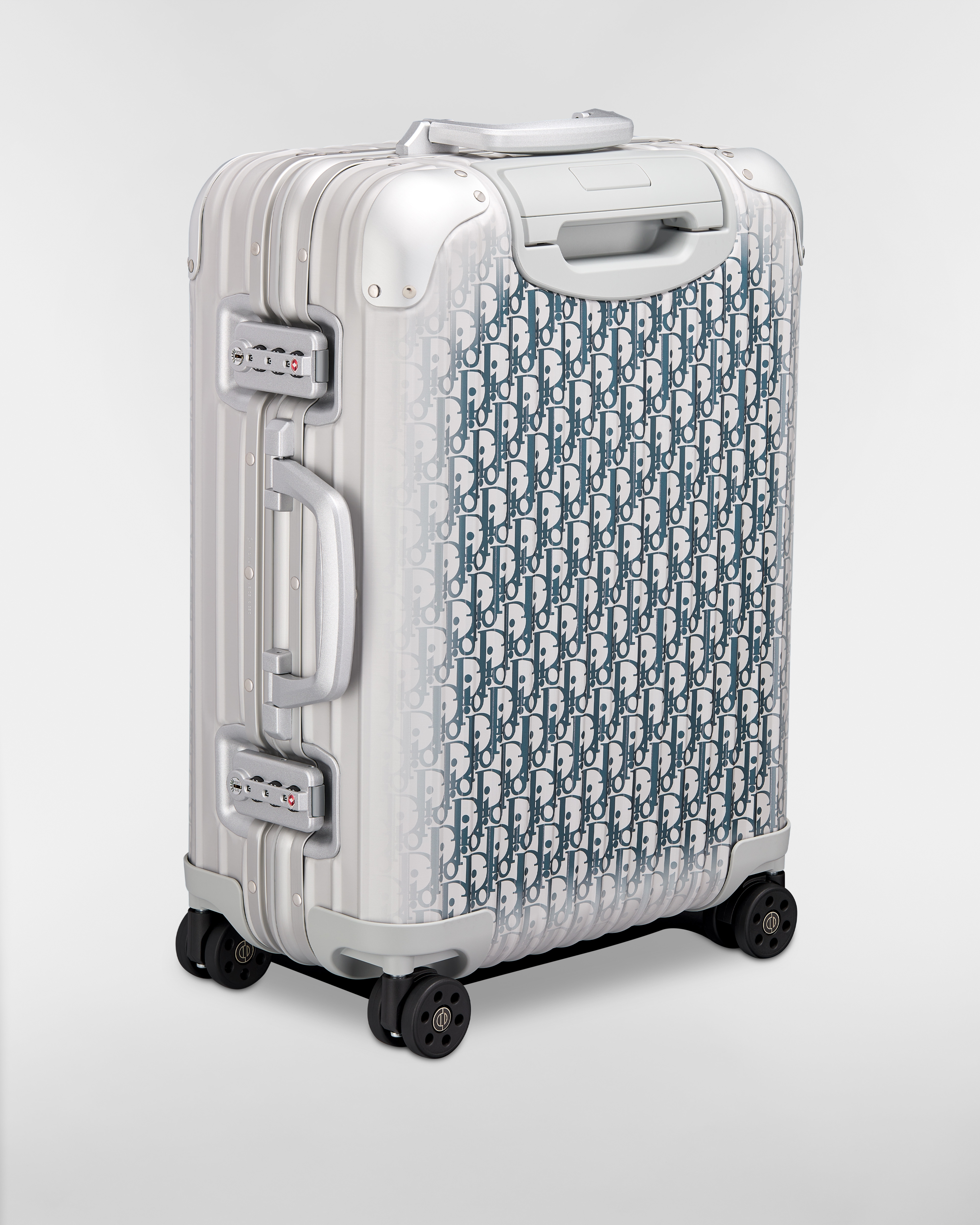 Valise cabine DIOR AND RIMOWA Aluminium Dior Oblique dégradé bleu E05