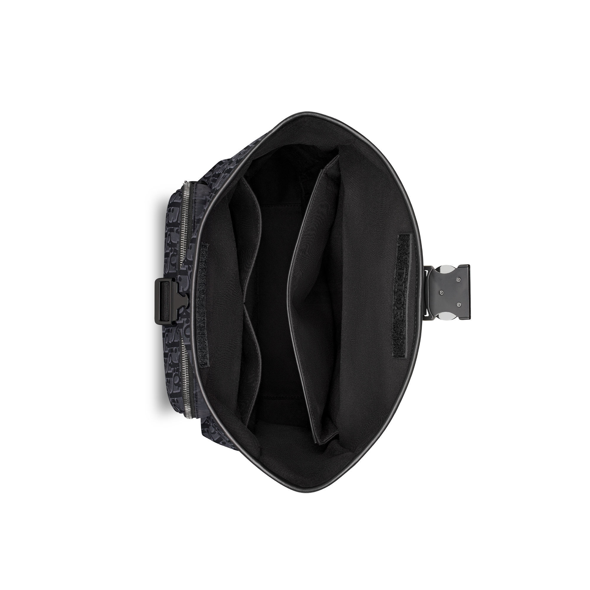 Dior Trek-rugzak met rolsluiting Zwart nylon met Dior Oblique-motief E06