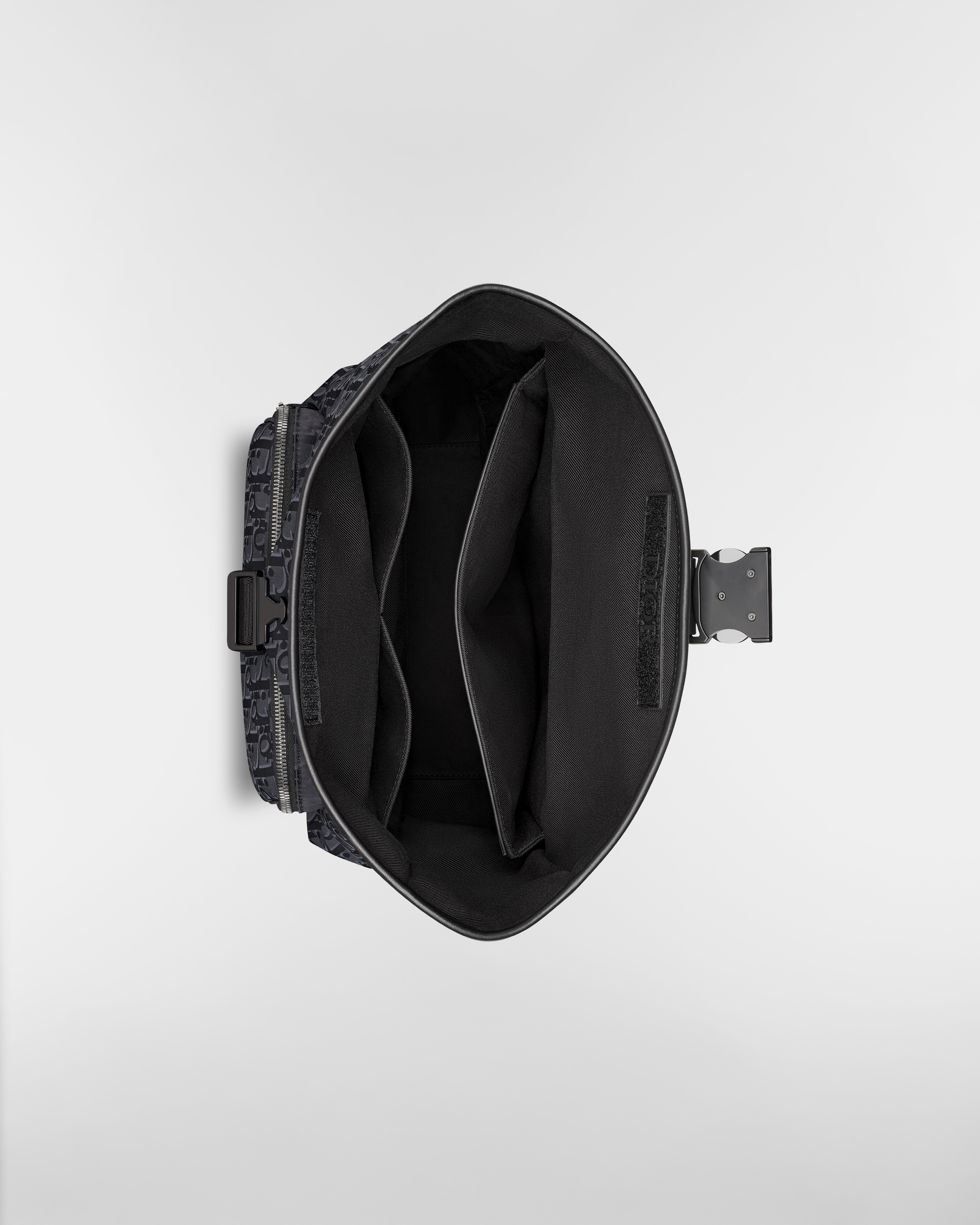 Dior Trek-rugzak met rolsluiting Zwart nylon met Dior Oblique-motief E06