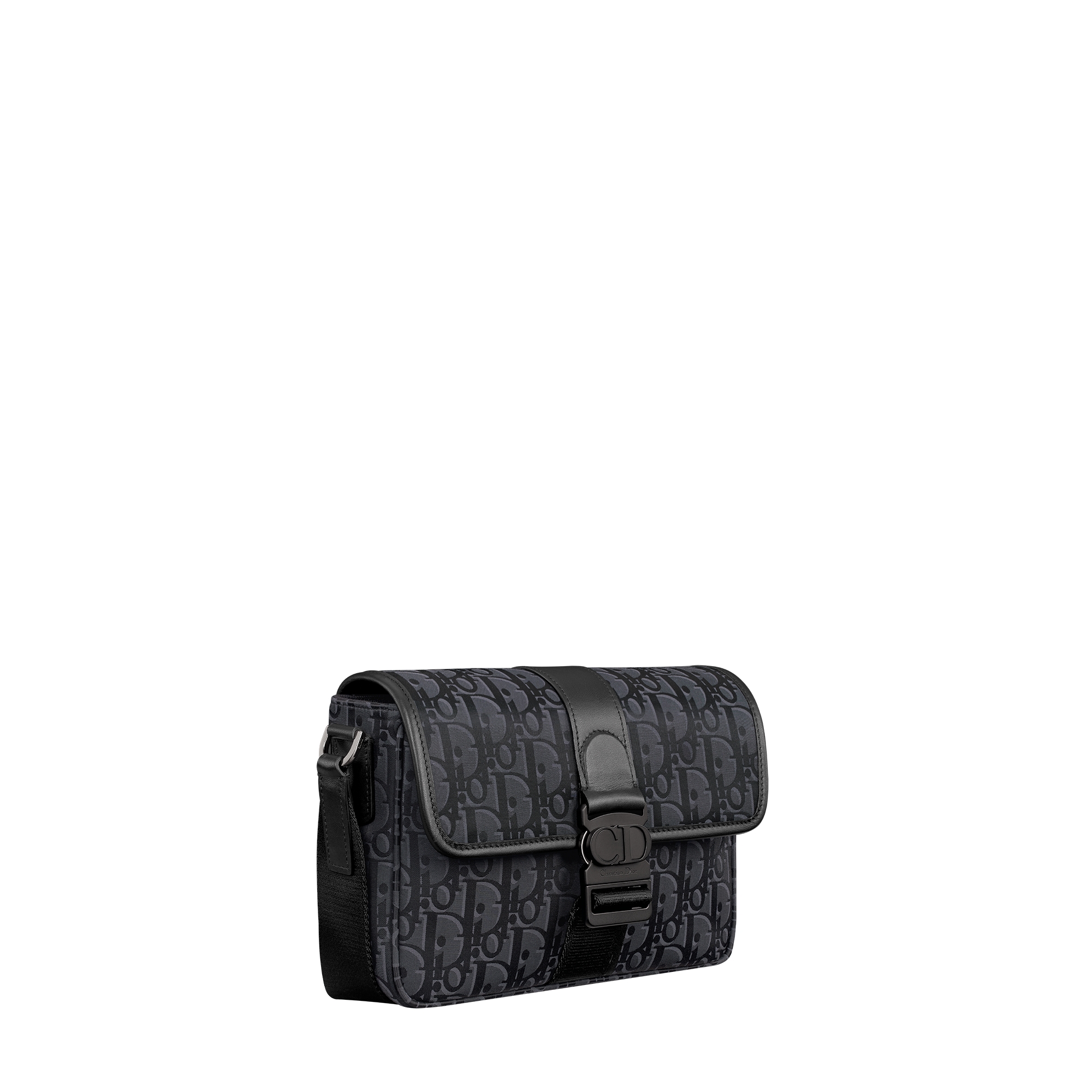 Dior Trek Messenger Bag with Flap Black Dior Oblique Nylon E03